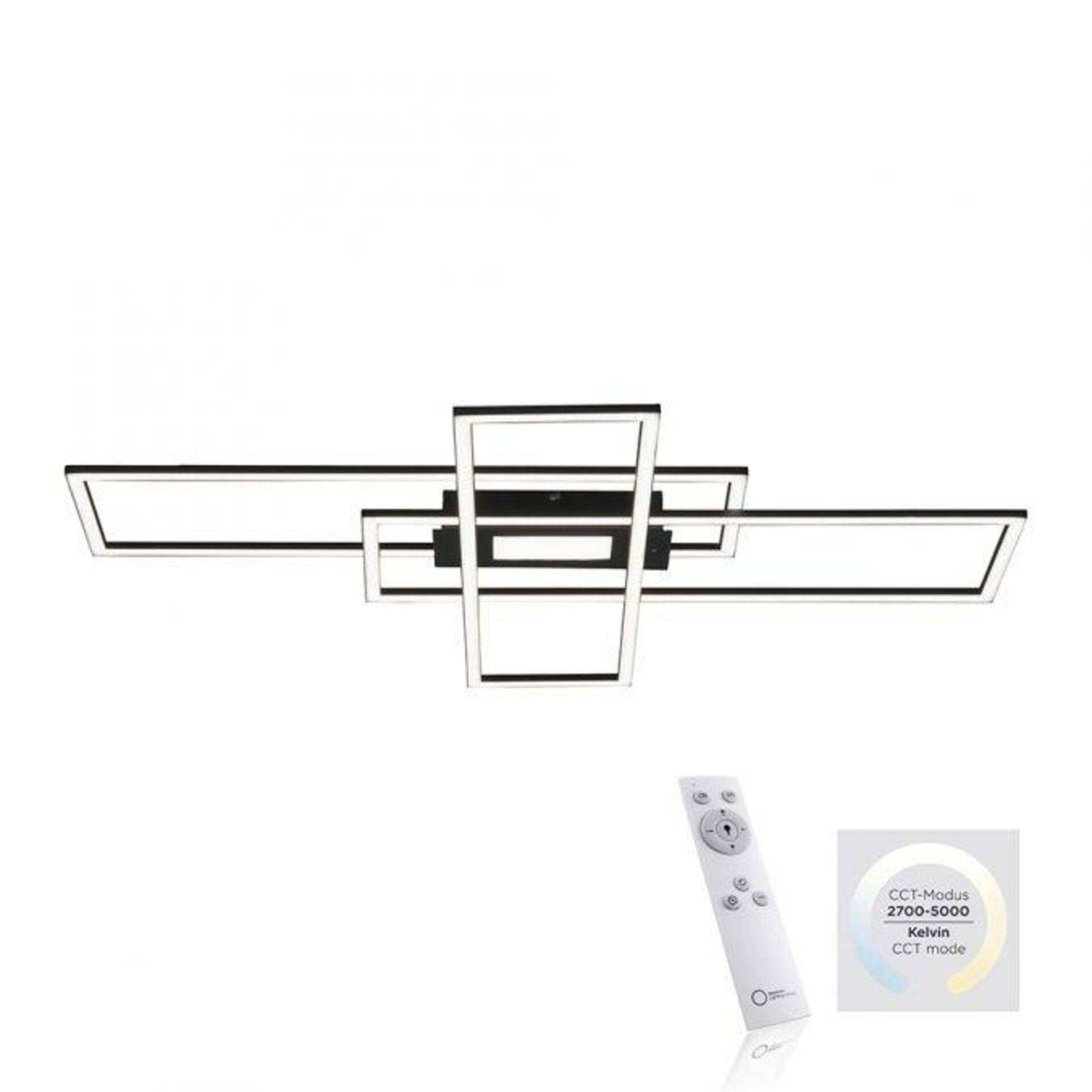 PAUL NEUHAUS LEUCHTEN DIREKT LED stropní svítidlo, černá, 99x29cm, hranaté, stmívatelné, downlight+sidelight 2700-5000K