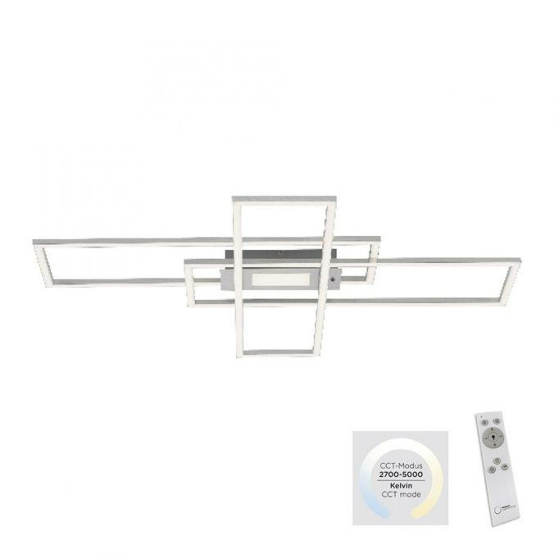 LEUCHTEN DIREKT is JUST LIGHT LED stropní svítidlo stříbrná barva 99x29cm, hranaté, stmívatelné, downlight+sidelight 2700-5000K