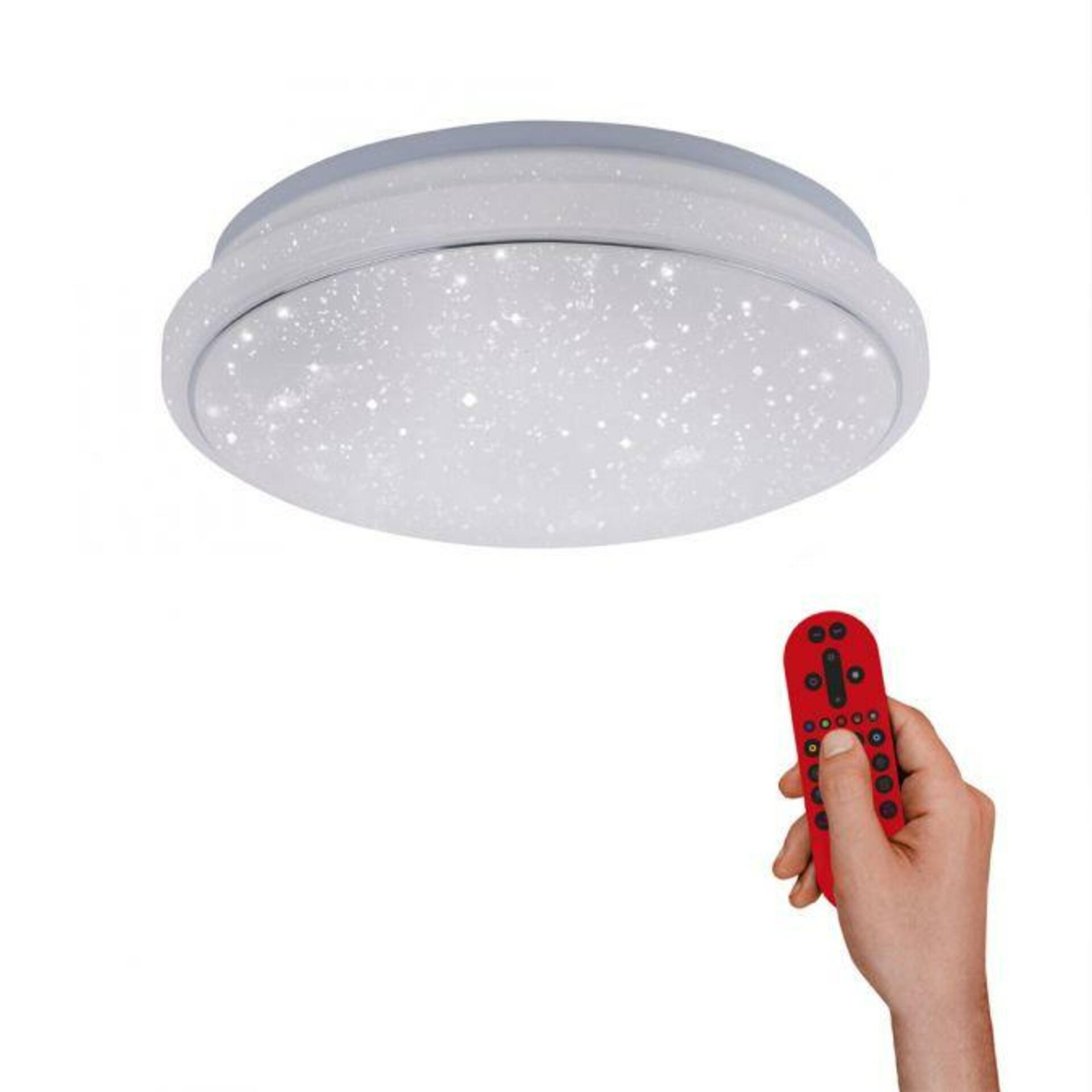 LEUCHTEN DIREKT is JUST LIGHT LED stropní svítidlo Smart Home s RGB změnou barev a nastavitelnou teplotou barvy světla MEDION RGB+3000-5000K