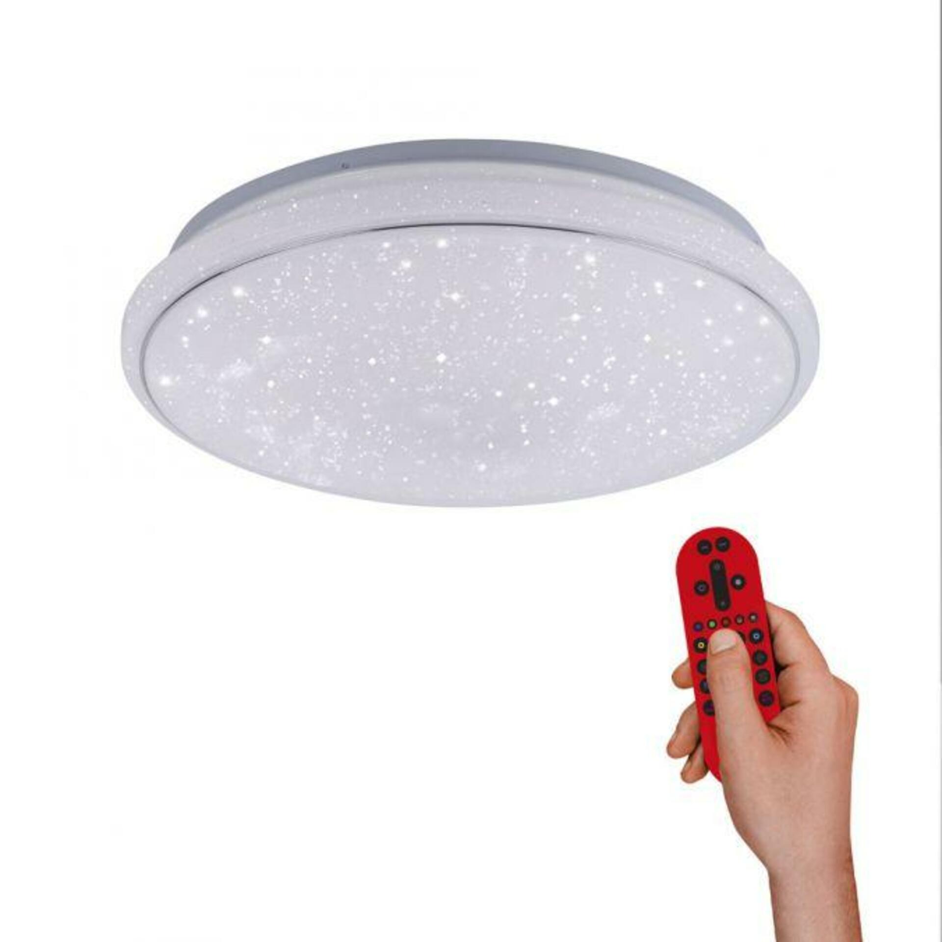 LEUCHTEN DIREKT is JUST LIGHT LED stropní svítidlo, Smart Home, RGB+W, křišťálový vzhled, dálkový ovladač, CCT MEDION RGB+2700-5000K