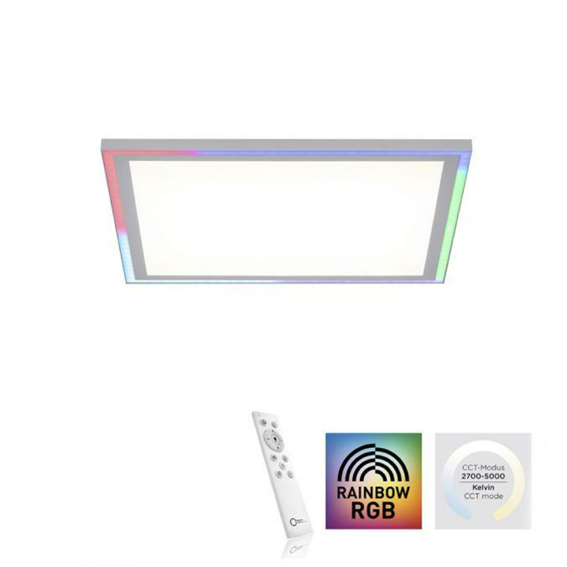 LEUCHTEN DIREKT is JUST LIGHT LED stropní svítidlo 40x40, bílá, ploché Rainbow RGB, dálkový ovladač RGB+2700-6000K