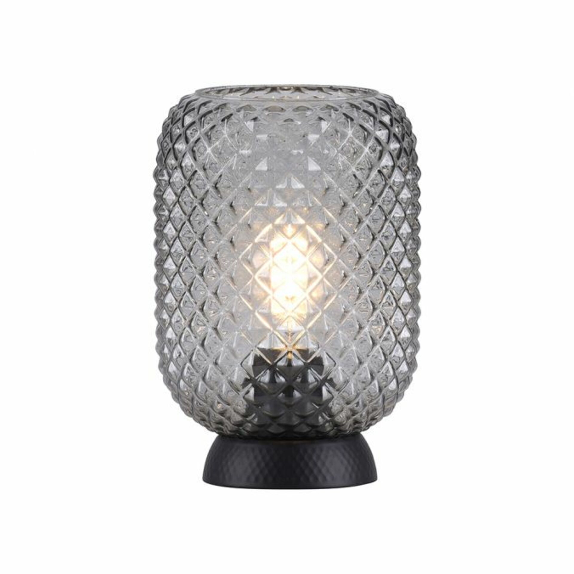 LEUCHTEN DIREKT is JUST LIGHT stolní lampa černá kouřové sklo šňůrový vypínač kruhové LD 14906-18