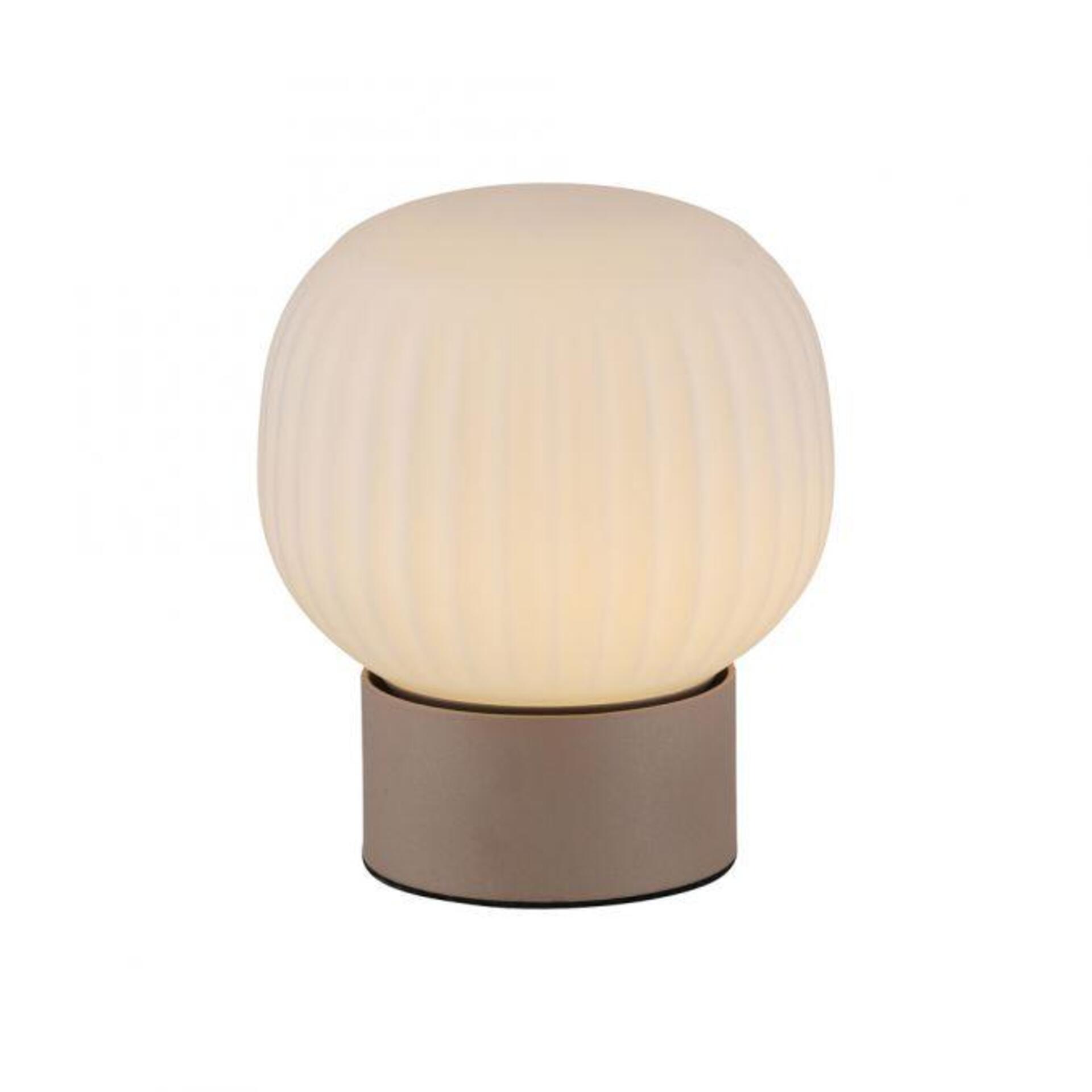 Levně PAUL NEUHAUS JUST LIGHT LED stolní lampa NAMI, písková barva, dotykové ovládání, paměťová funkce, opálové sklo s rýhováním 3000K