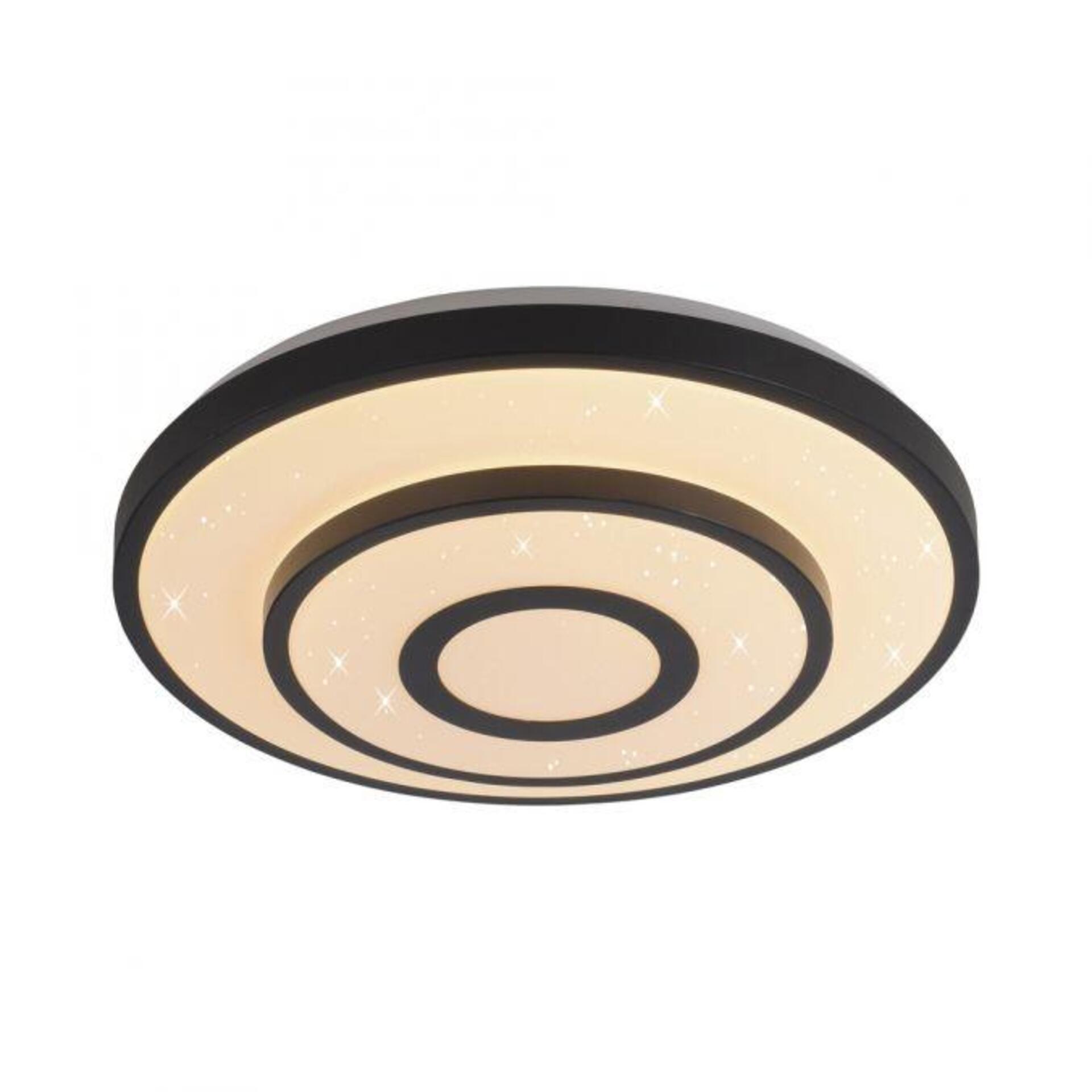 Levně PAUL NEUHAUS JUST LIGHT LED stropní svítidlo TURANUS, černé, kruhové, hvězdné nebe 3000K