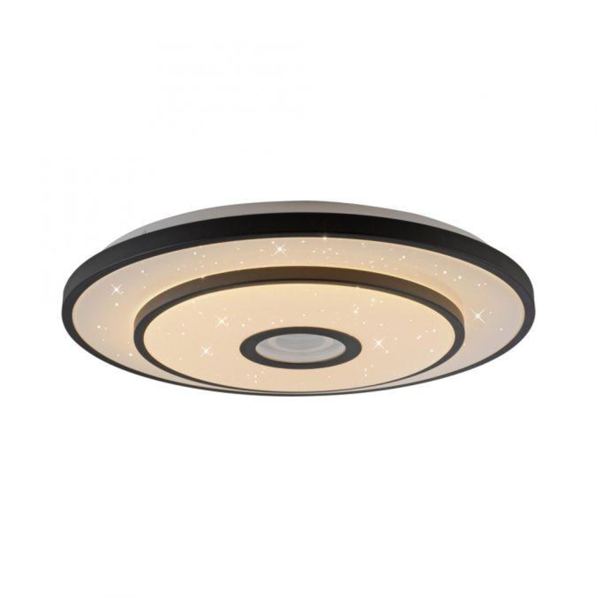 Levně PAUL NEUHAUS JUST LIGHT LED stropní svítidlo TURANUS, černé, kruhové, 50 cm, hvězdné nebe 3000K