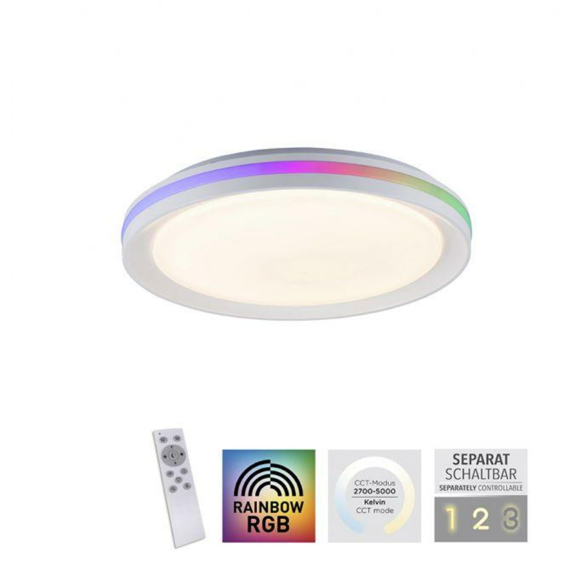 PAUL NEUHAUS LEUCHTEN DIREKT LED stropní svítidlo ploché 40x40cm, kruhové, bílé, stmívatelné, hra barev, CCT LED panel RGB+2700-5000K