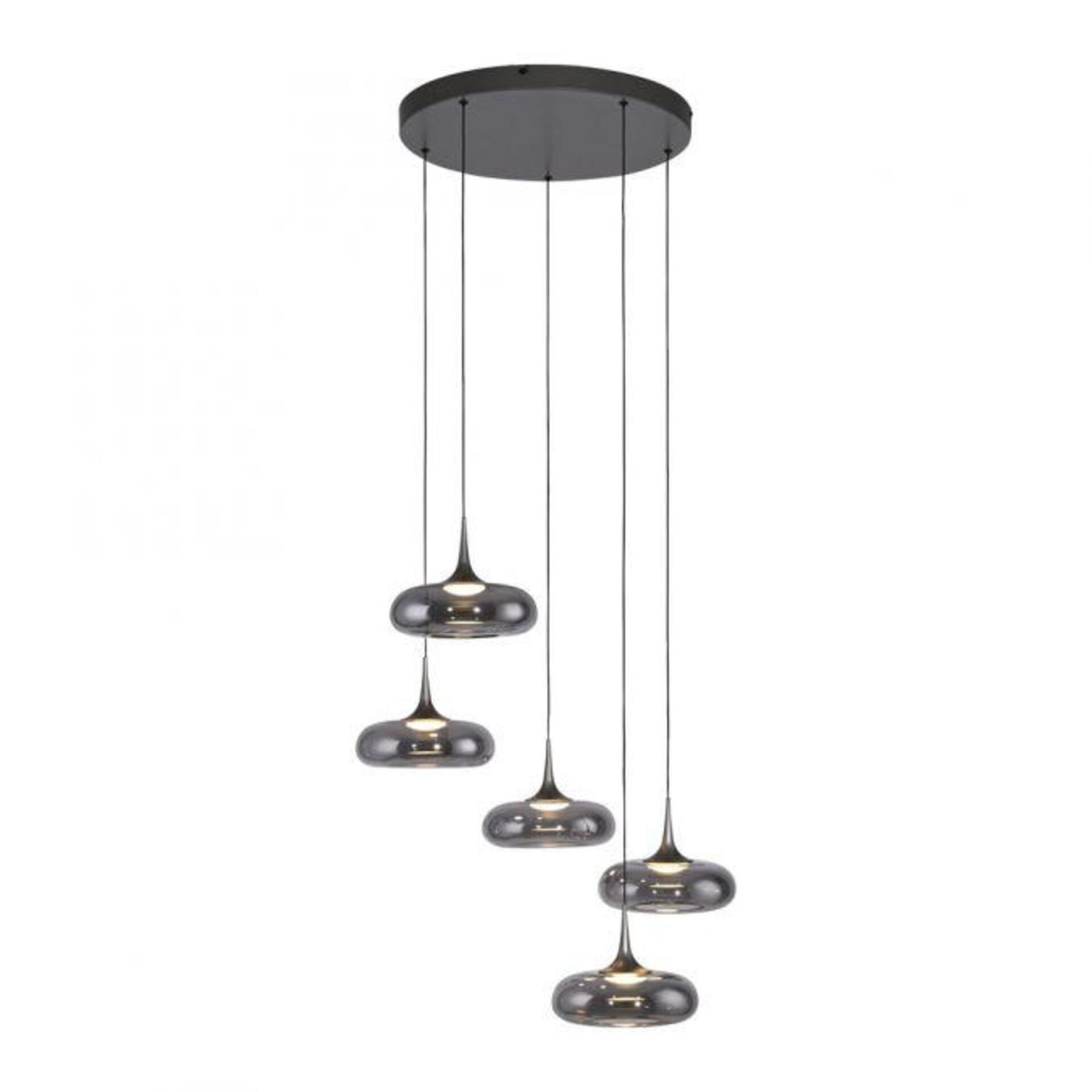 Levně PAUL NEUHAUS JUST LIGHT Kolekce Schöner Wohnen LED závěsné svítidlo POSH, šedé, 5-ramenné, stmívatelné, SimplyDim 3000K