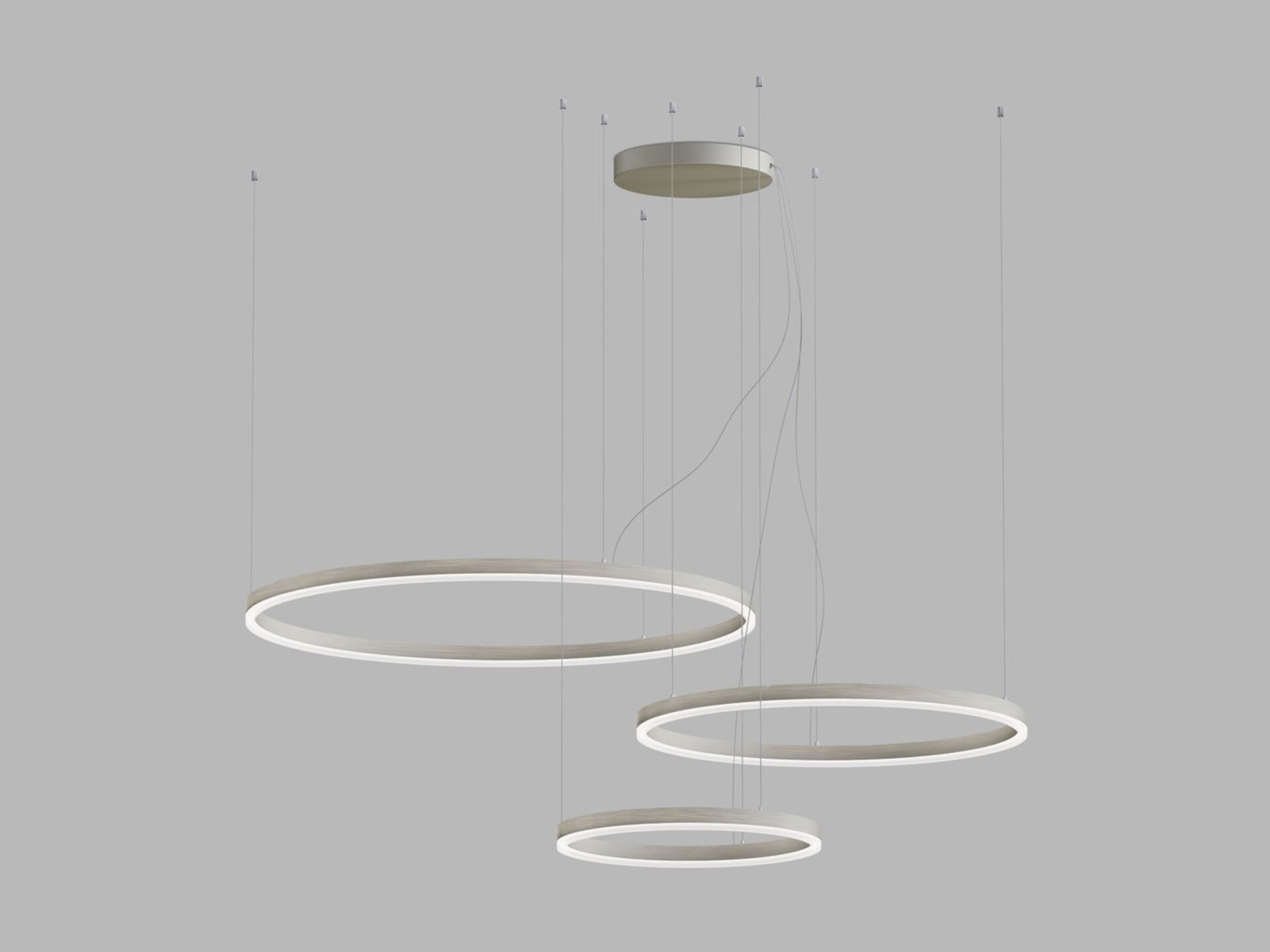 Levně LED2 3274776CSTW Závěsné svítidlo CIRCLE SET 3 P-Z, N CASAMBI TW 136W 2700K-4000K matný nikl