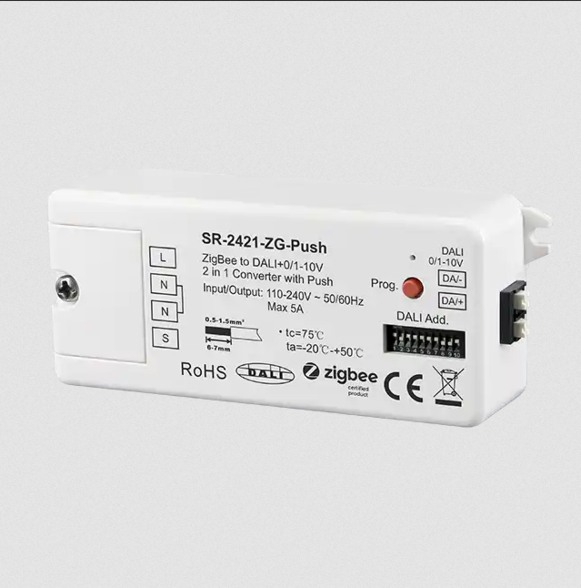 Levně LED2 SR-2421-ZG-Push SR-2421-ZG-Push Zigbee to DALI DT6/DT8+0/1-10V Converter bílá