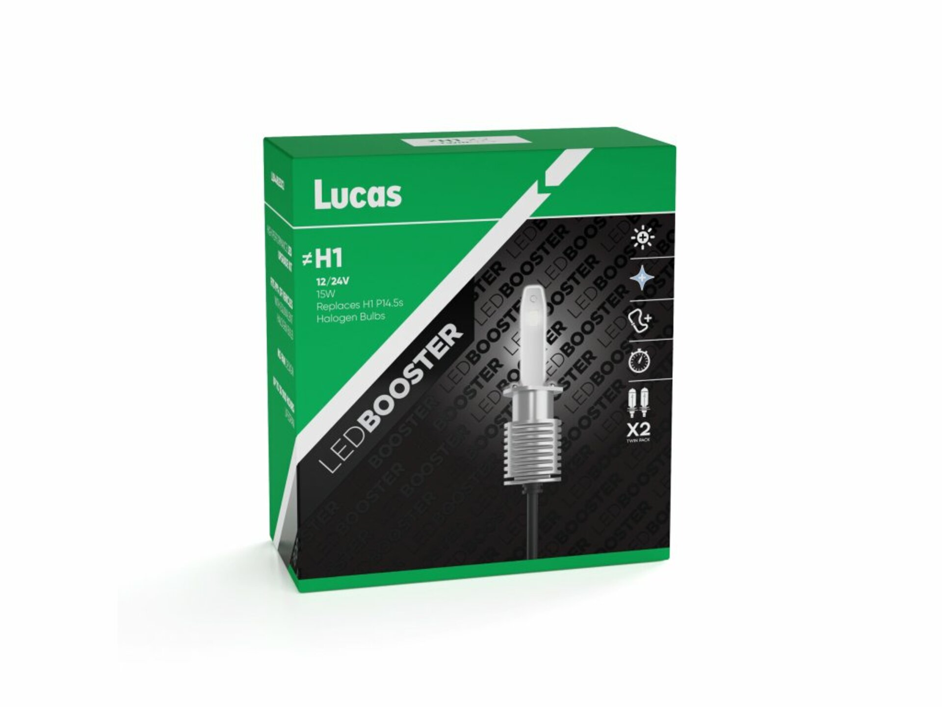 Levně Lucas 12V/24V H1 LED žárovka P14,5s, sada 2 ks 6500K