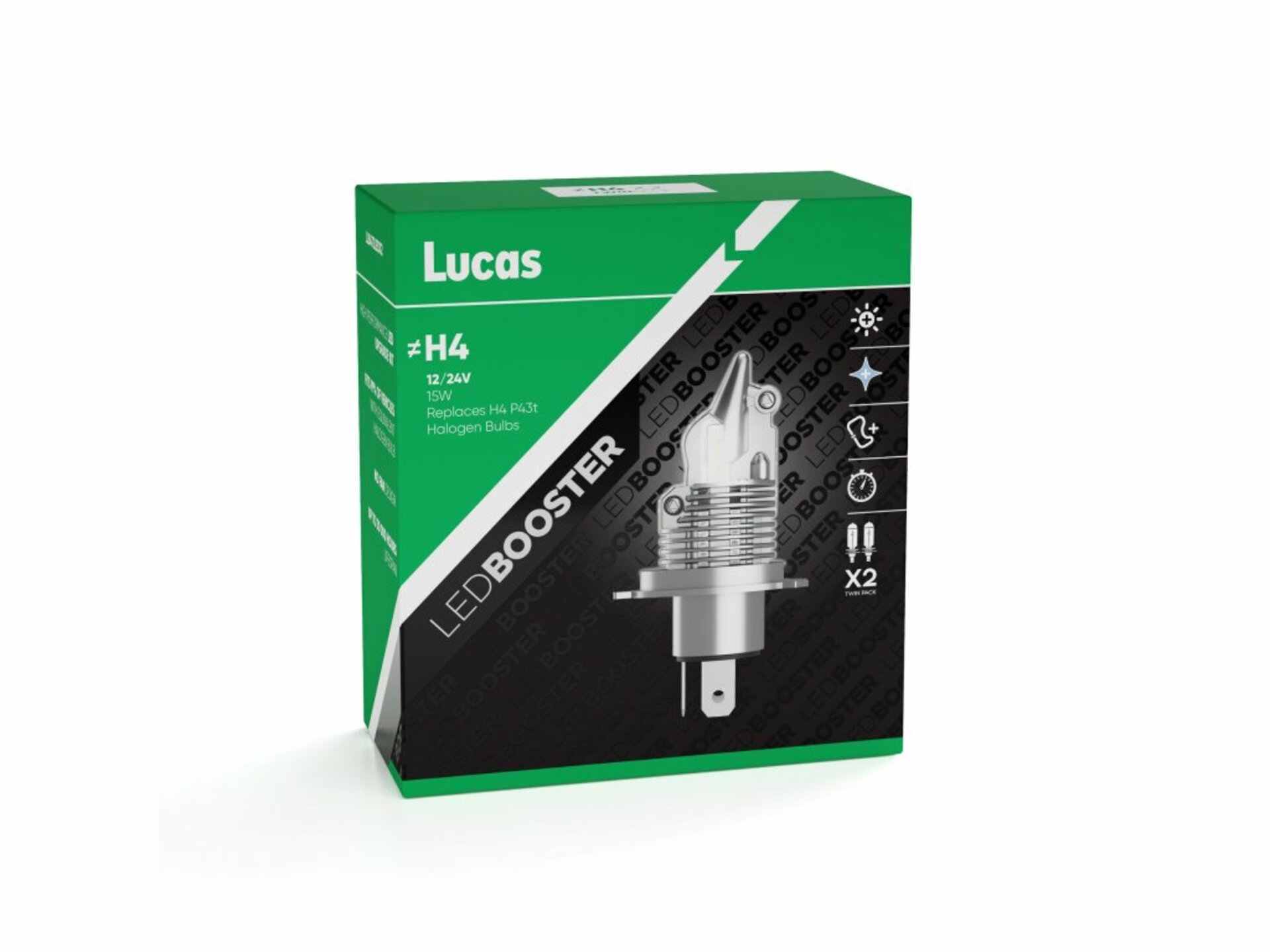 Levně Lucas 12V/24V H4 LED žárovka P43t, sada 2 ks 6500K