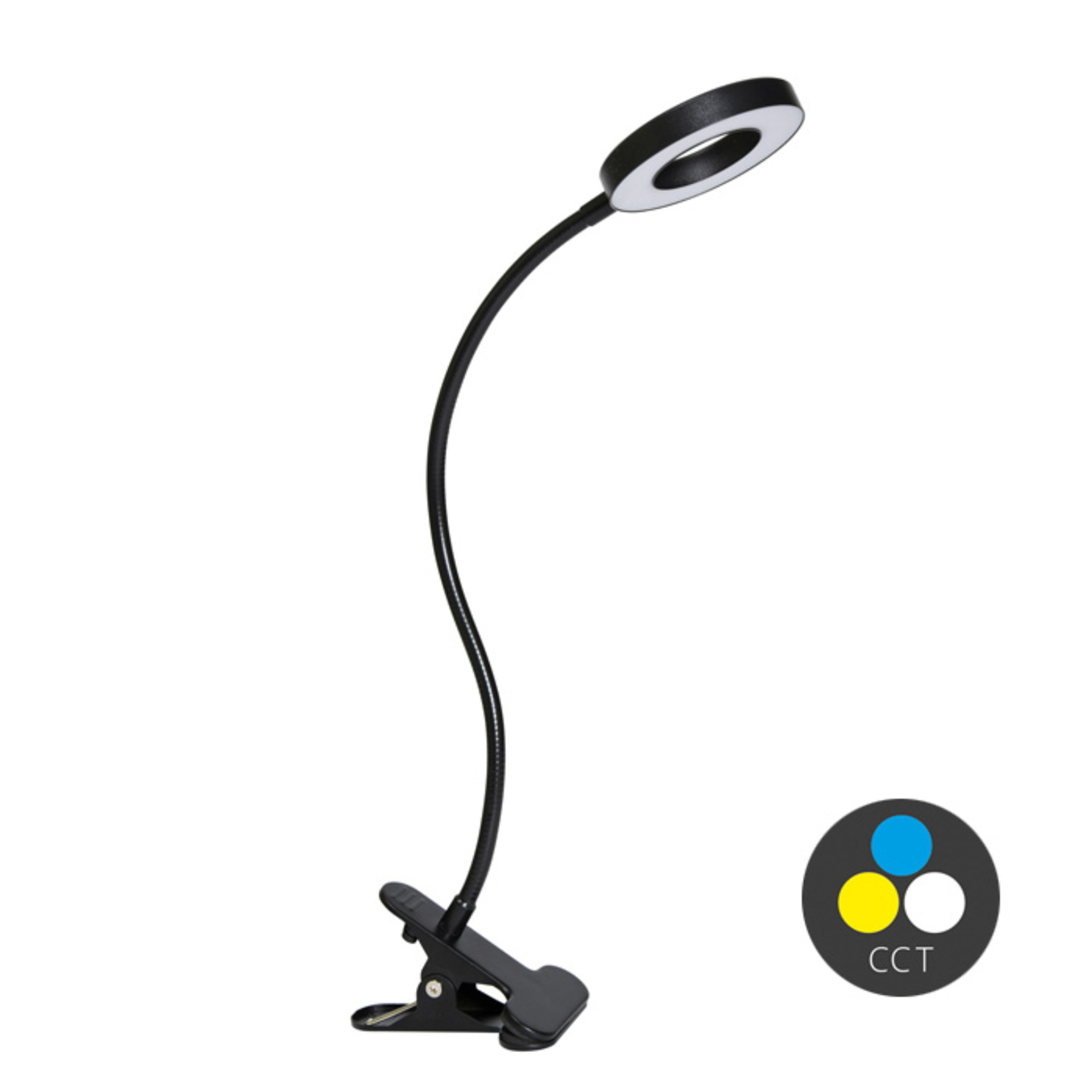 Levně Ecolite LED stolní lampa 8W stmívatelná 300lm 3CCT černá LU15A-CR