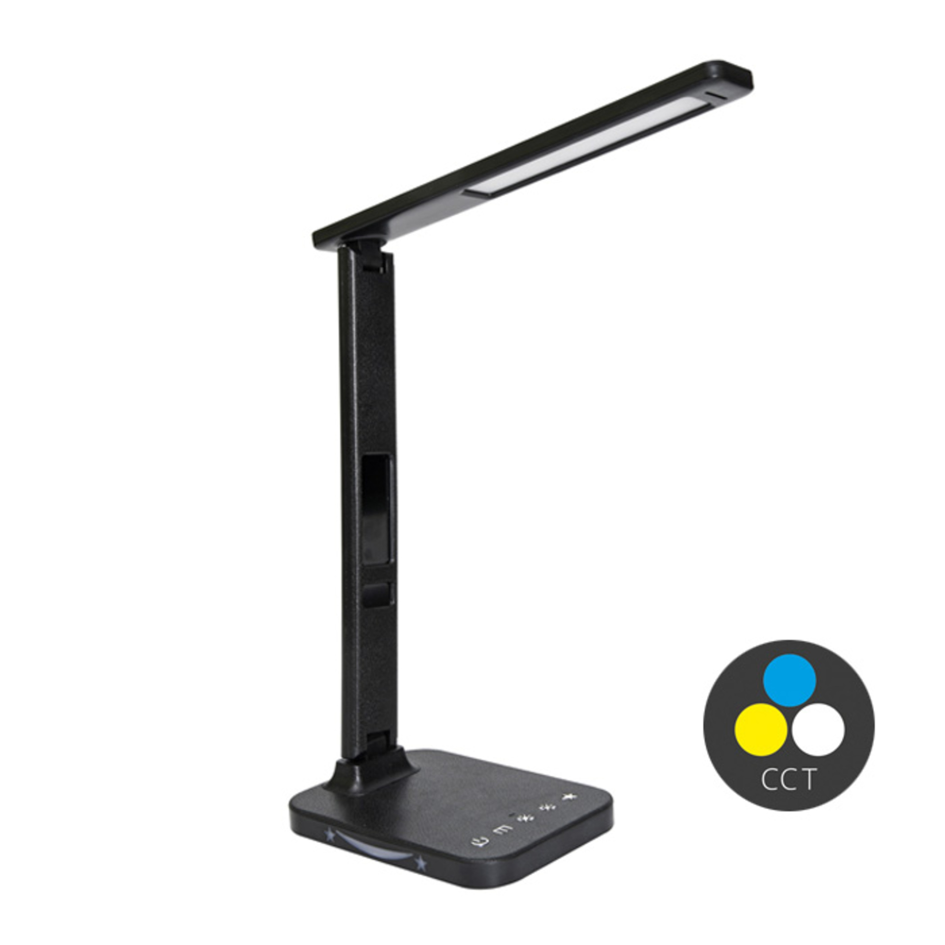 Levně Ecolite LED stolní lampa 8W stmívatelná 5CCT 500lm USB 1A/5V černá LU19AC-CR