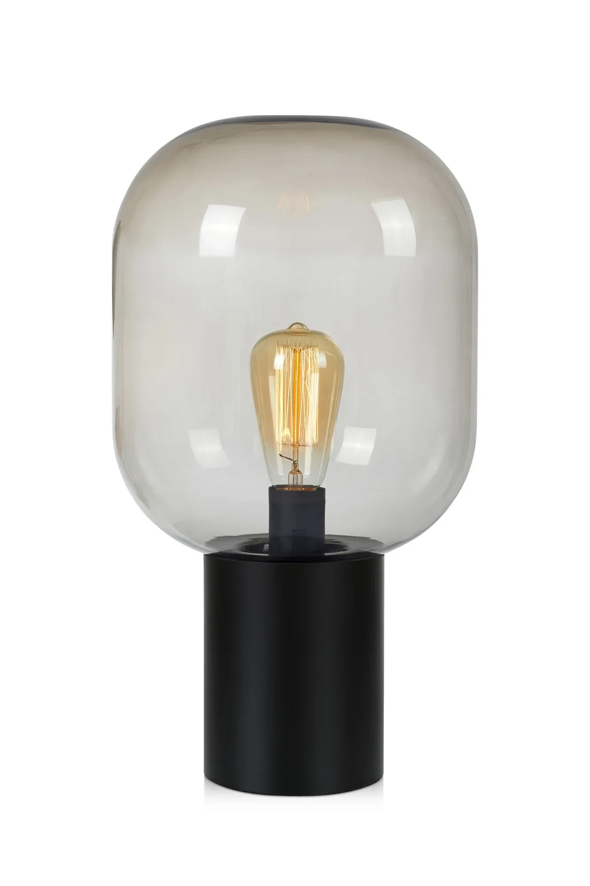 Levně MARKSLOJD Markslöjd stolní lampa Brooklyn černá/kouřová 44 cm