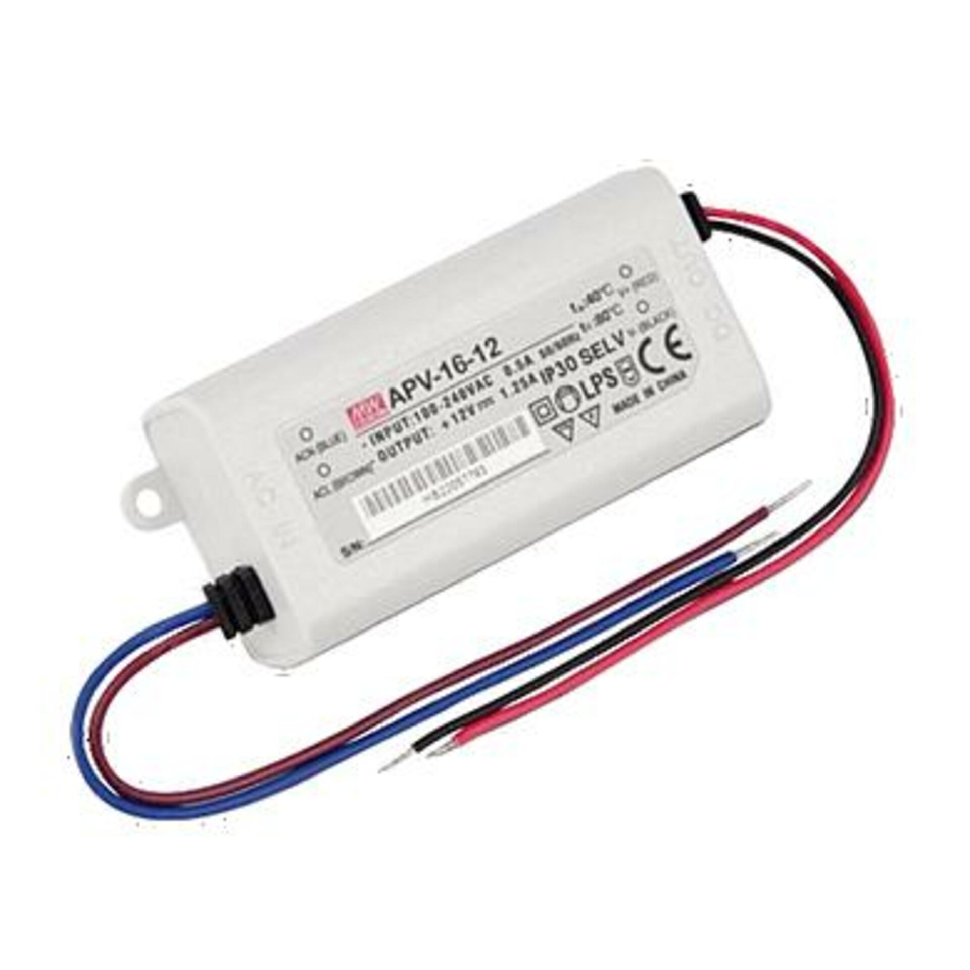 Levně MEANWELL APV-16-12 12V/16W CV Meanwell LED DRIVER IP42