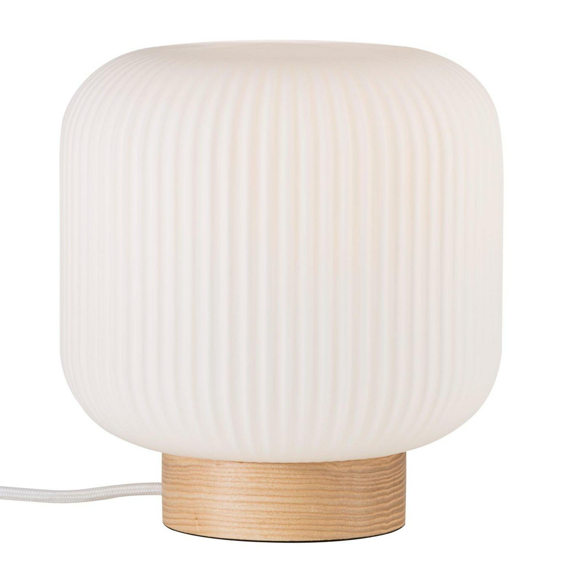 NORDLUX stolní lampa Milford 40W E27 dřevo opál 48915001