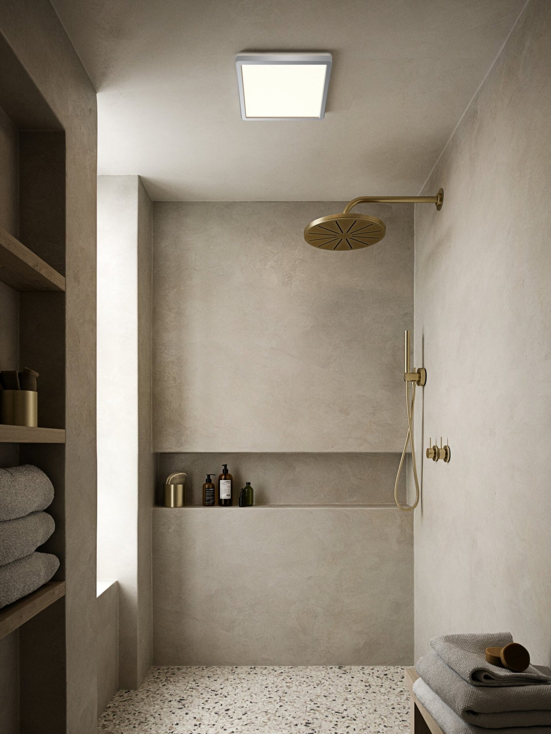 Levně NORDLUX stropní svítidlo Oja 29x29 IP54 BATH 3000K/4000K 14,5W LED chrom bílá 2015066133