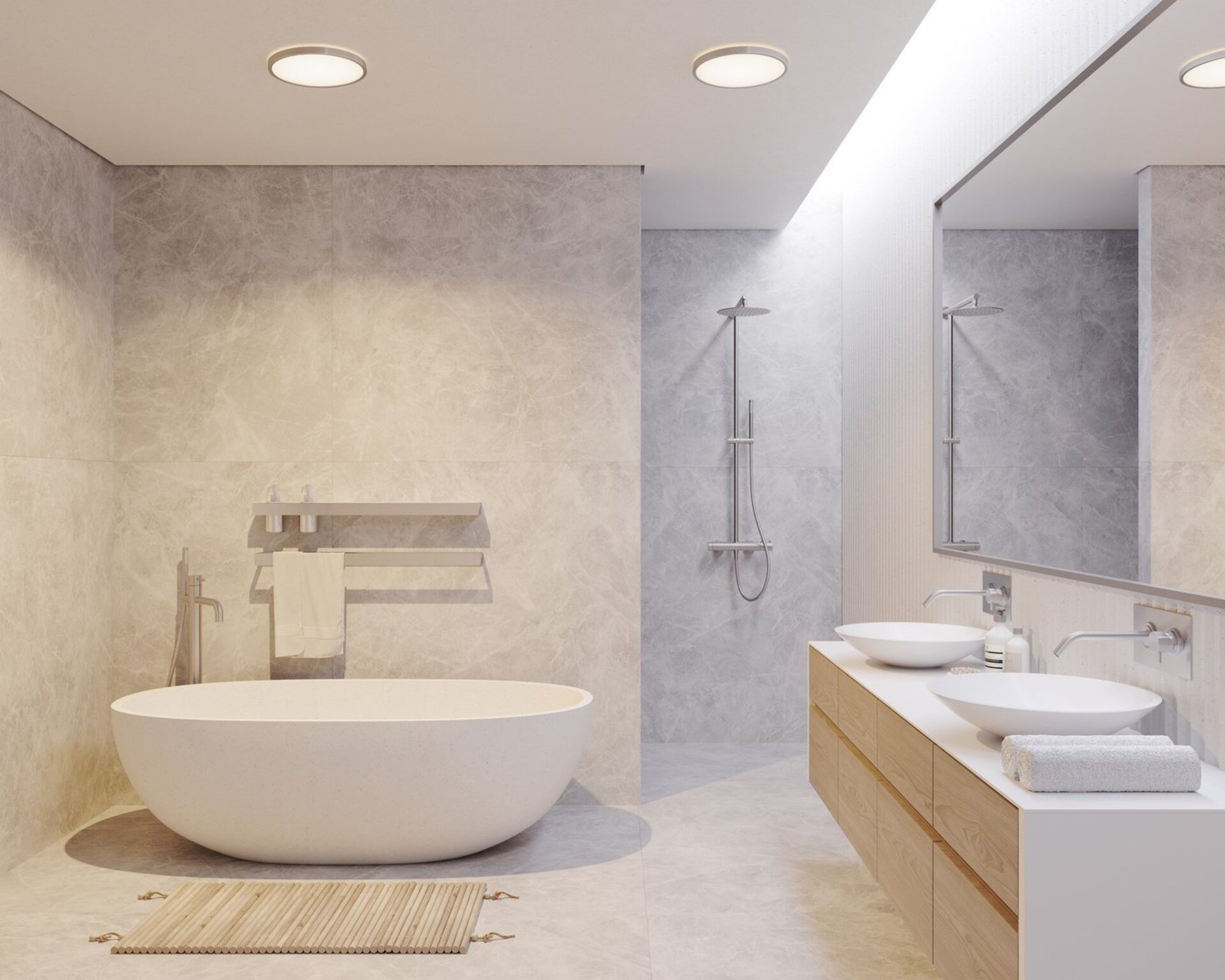Levně NORDLUX stropní svítidlo Oja 42 IP54 BATH 3000K/4000K 19W LED chrom 2015116133
