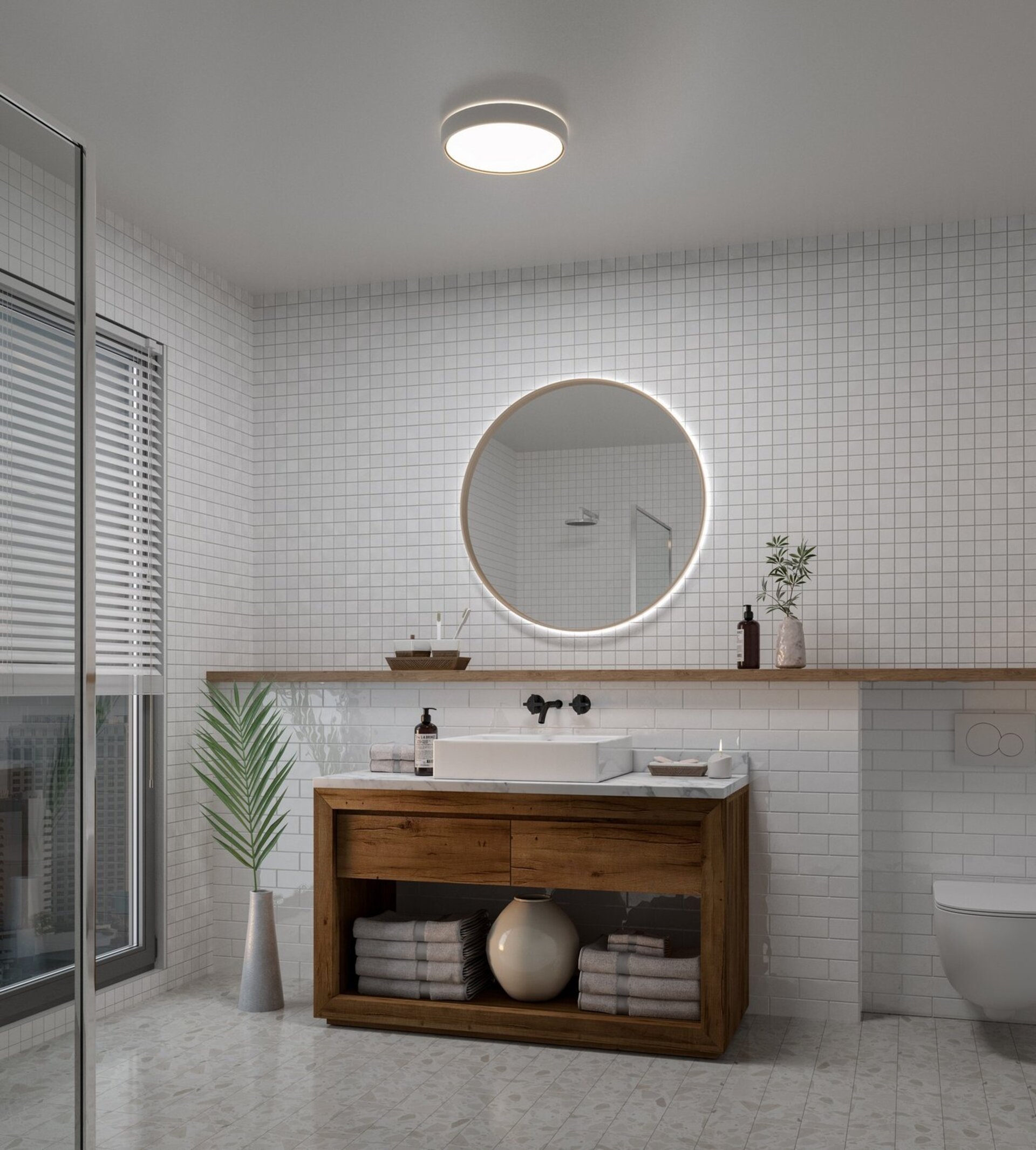 Levně NORDLUX stropní svítidlo Noxy IP44 3000K/4000K 17W LED bílá 2015356101