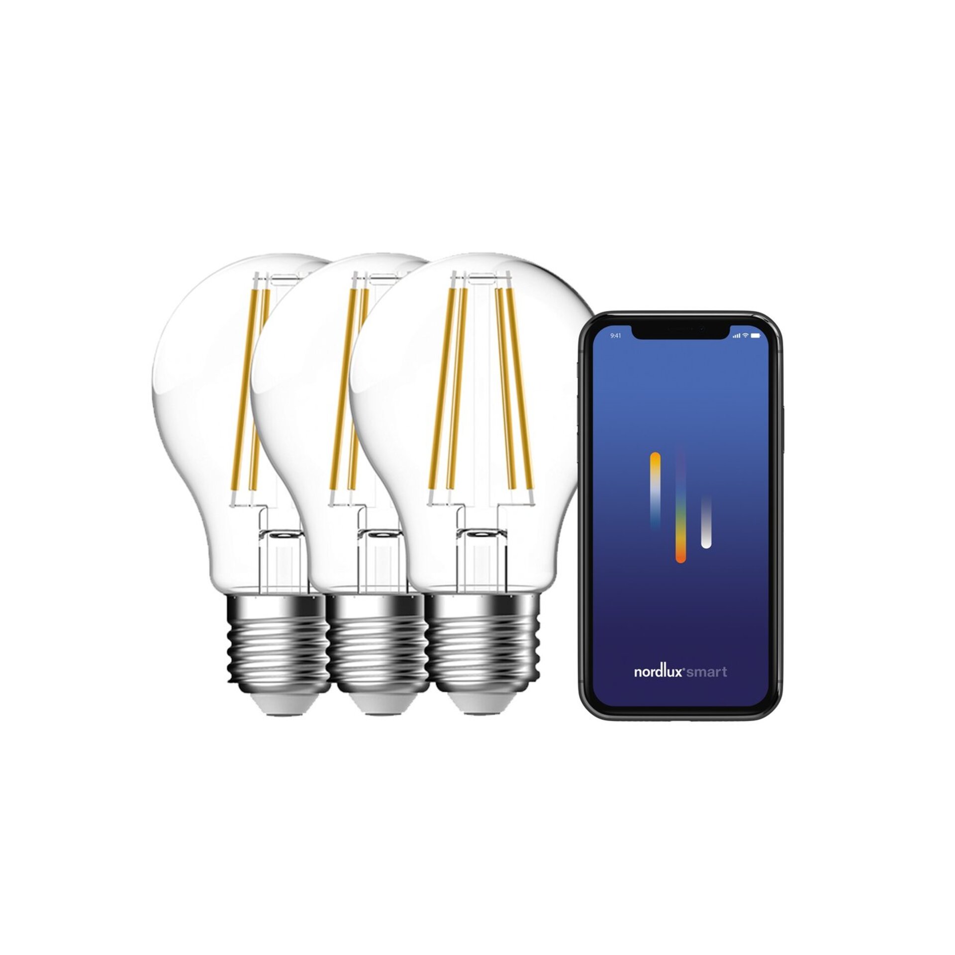 Levně NORDLUX Smart E27 2200-6500K 600lm set 3ks 2270012700