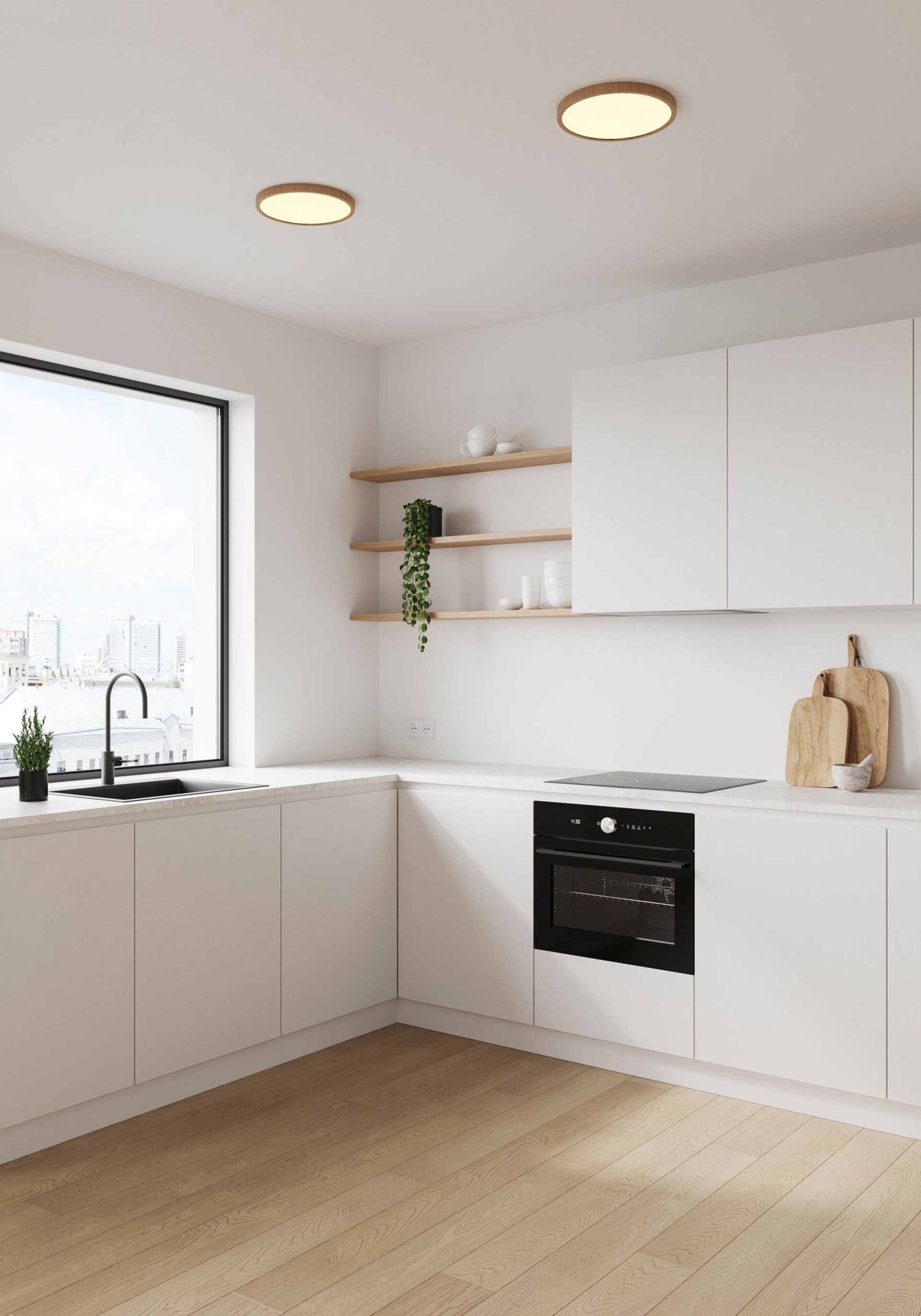 Levně NORDLUX Oja 29 IP20 2700K step-Dim stropní svítidlo dřevěná fólie 47276004
