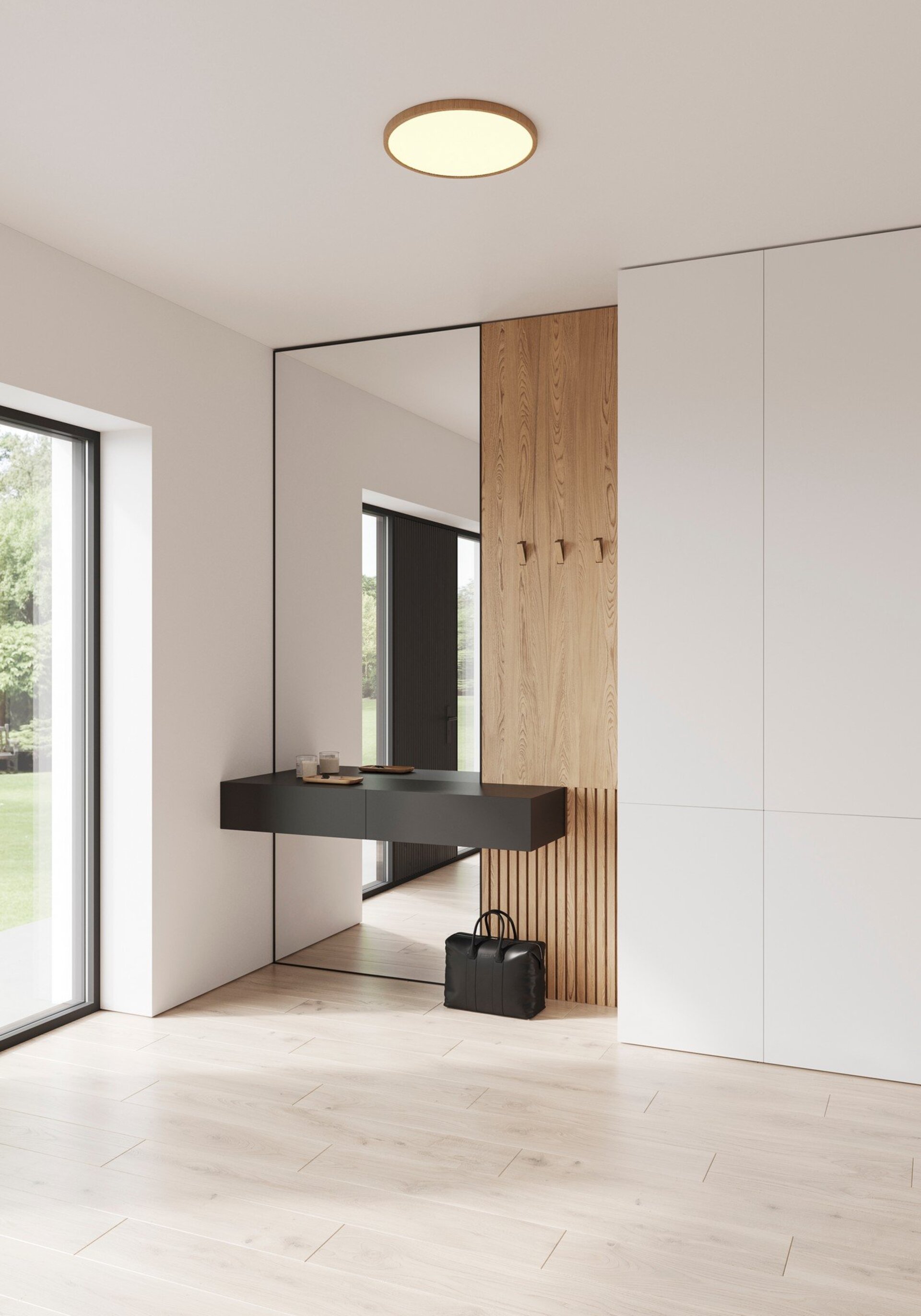 Levně NORDLUX Oja 42 IP20 2700K step-Dim stropní svítidlo dřevěná fólie 47286004