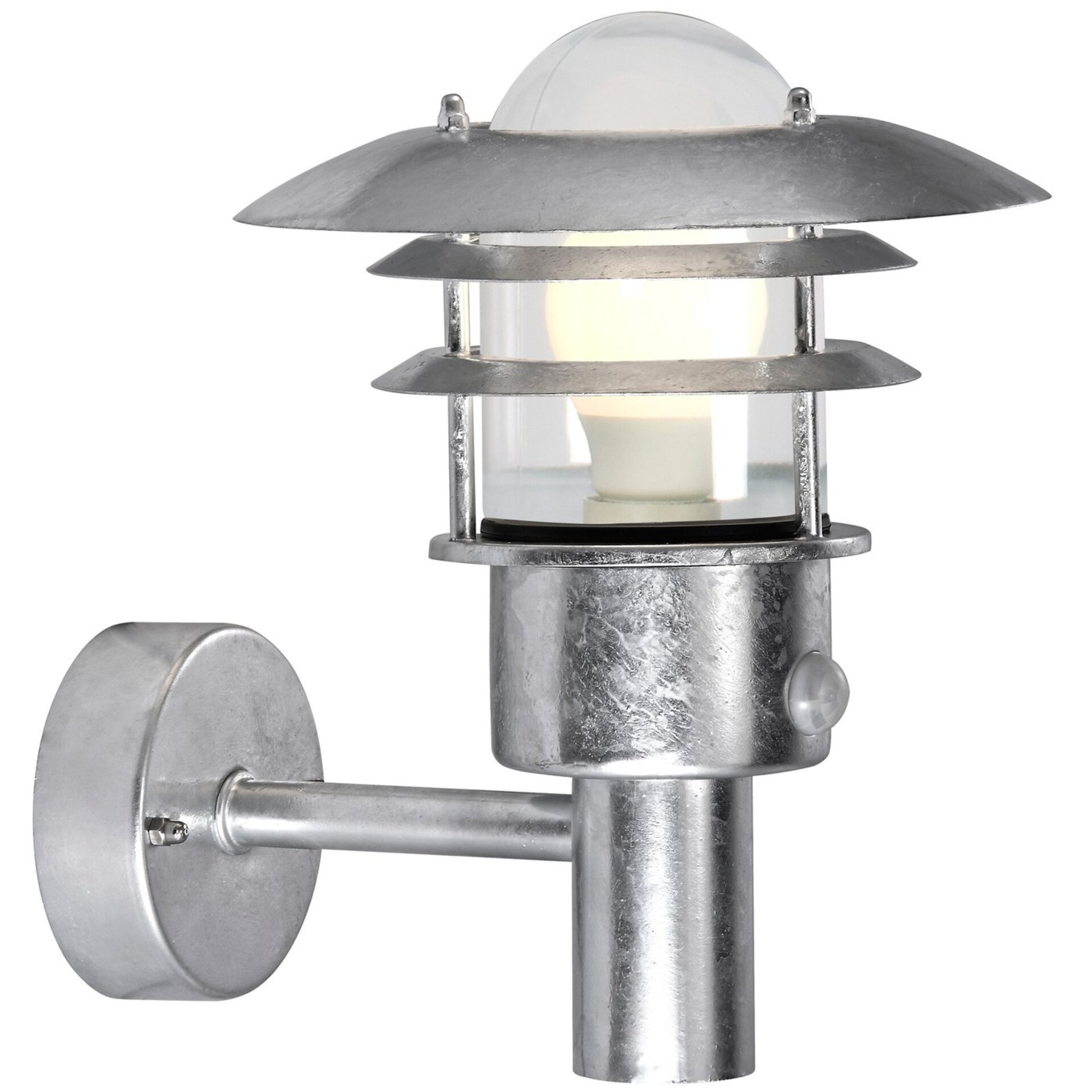 Levně NORDLUX venkovní nástěnné svítidlo se senzorem Lonstrup 22 Sensor galvanizovaná čirá 71432031