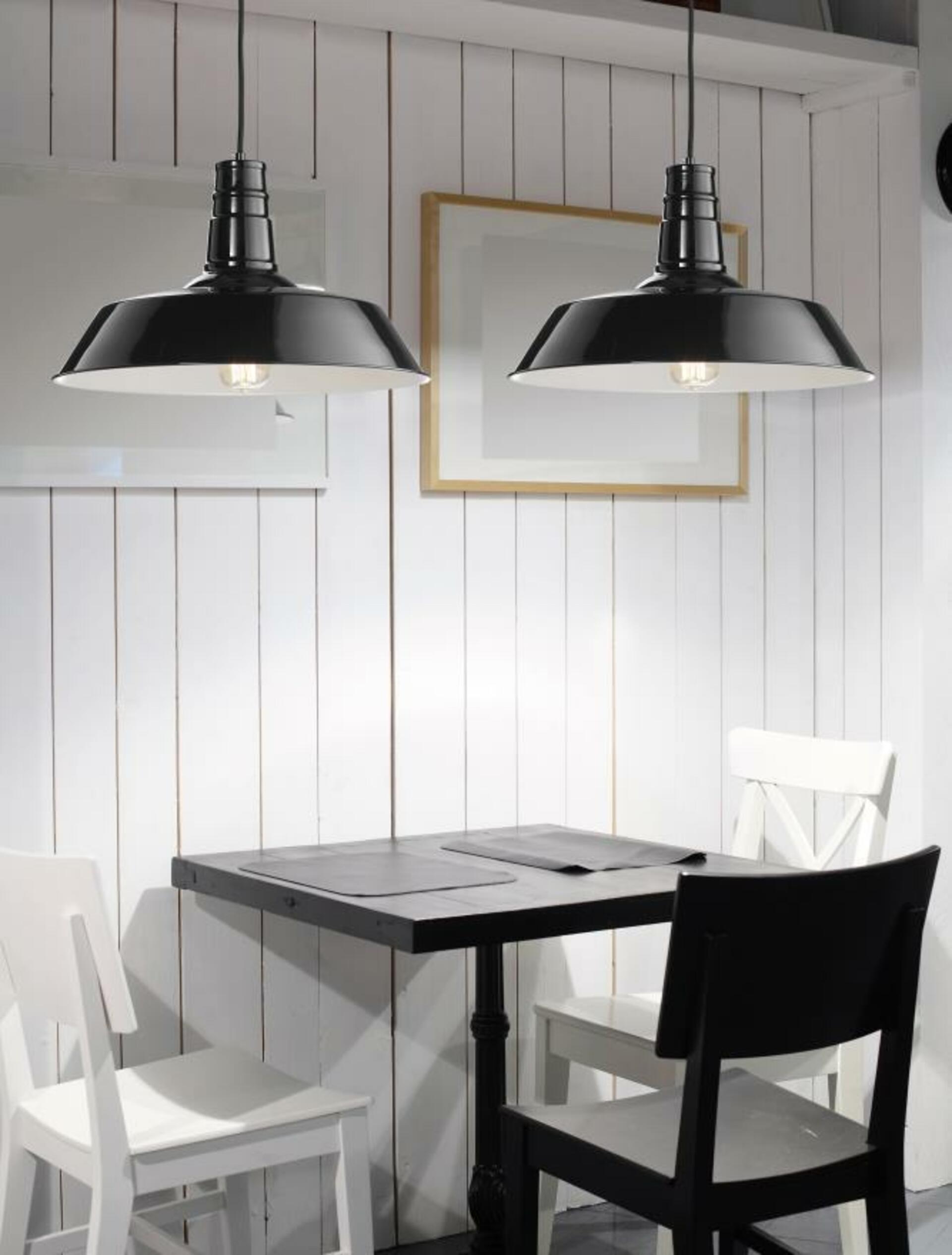 Nova Luce Stylové závěsné svítidlo Osteria ve třech barevných provedeních - 1 x 60 W, pr. 460 mm, černá NV 420201