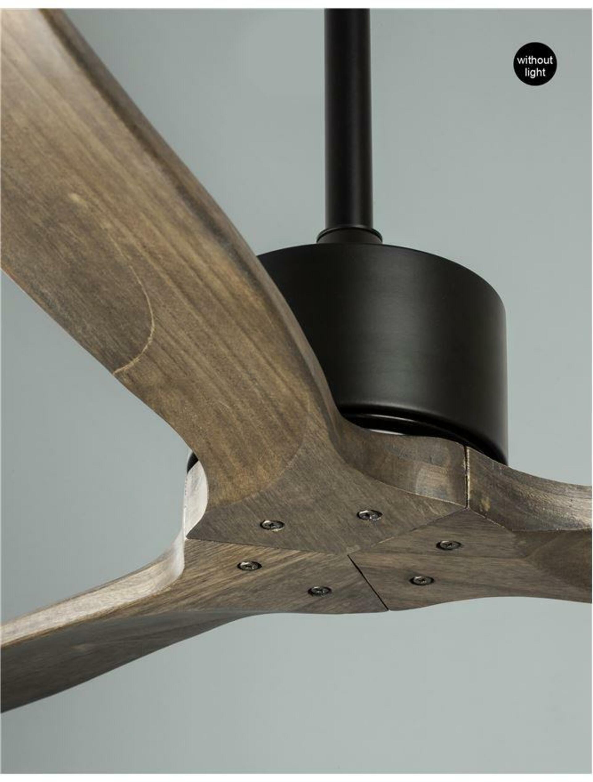 Levně NOVA LUCE stropní ventilátor VENTO tělo z oceli černá a dřevěné listy 5231301