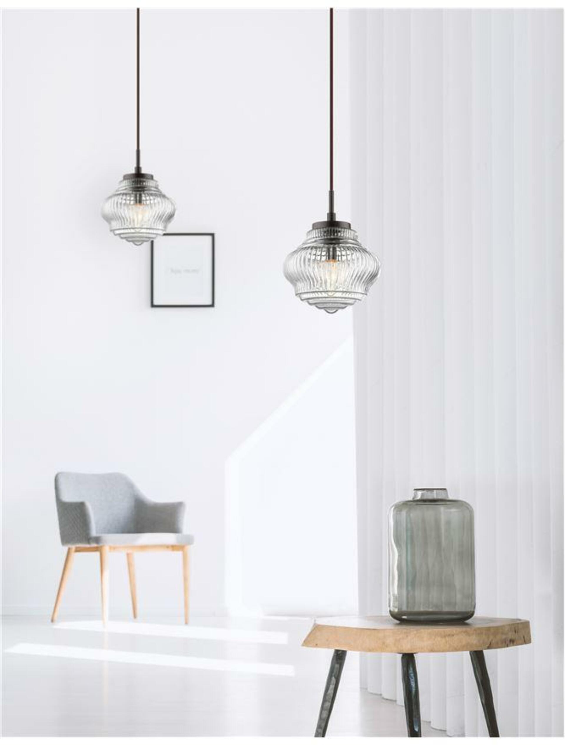 NOVA LUCE závěsné svítidlo NORD čiré sklo hnědá kovová základna hnědý kabel E14 1x5W IP20 bez žárovky 838182