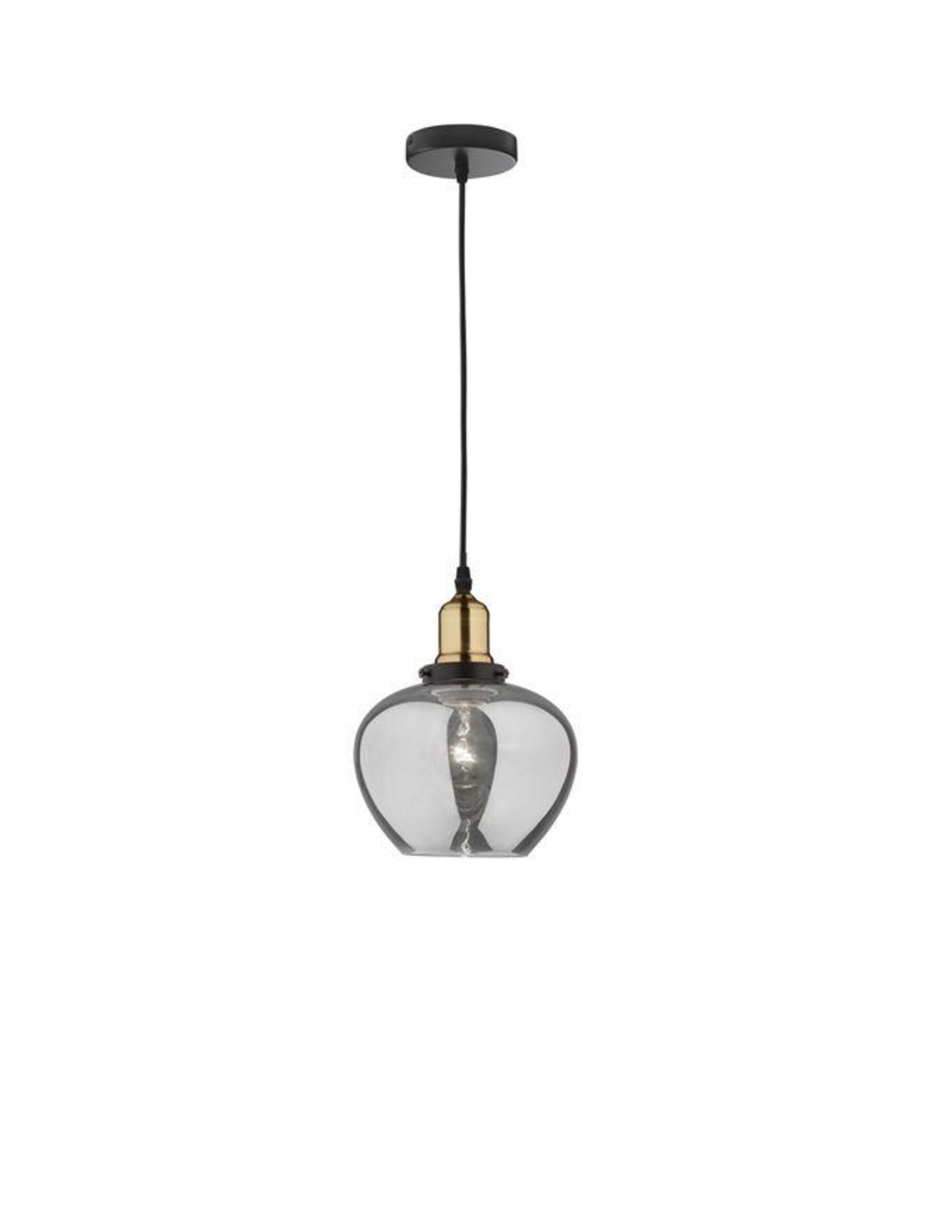 NOVA LUCE závěsné svítidlo CEDRO kouřové sklo bronz a černý kov E27 1x12W IP20 bez žárovky 8436403
