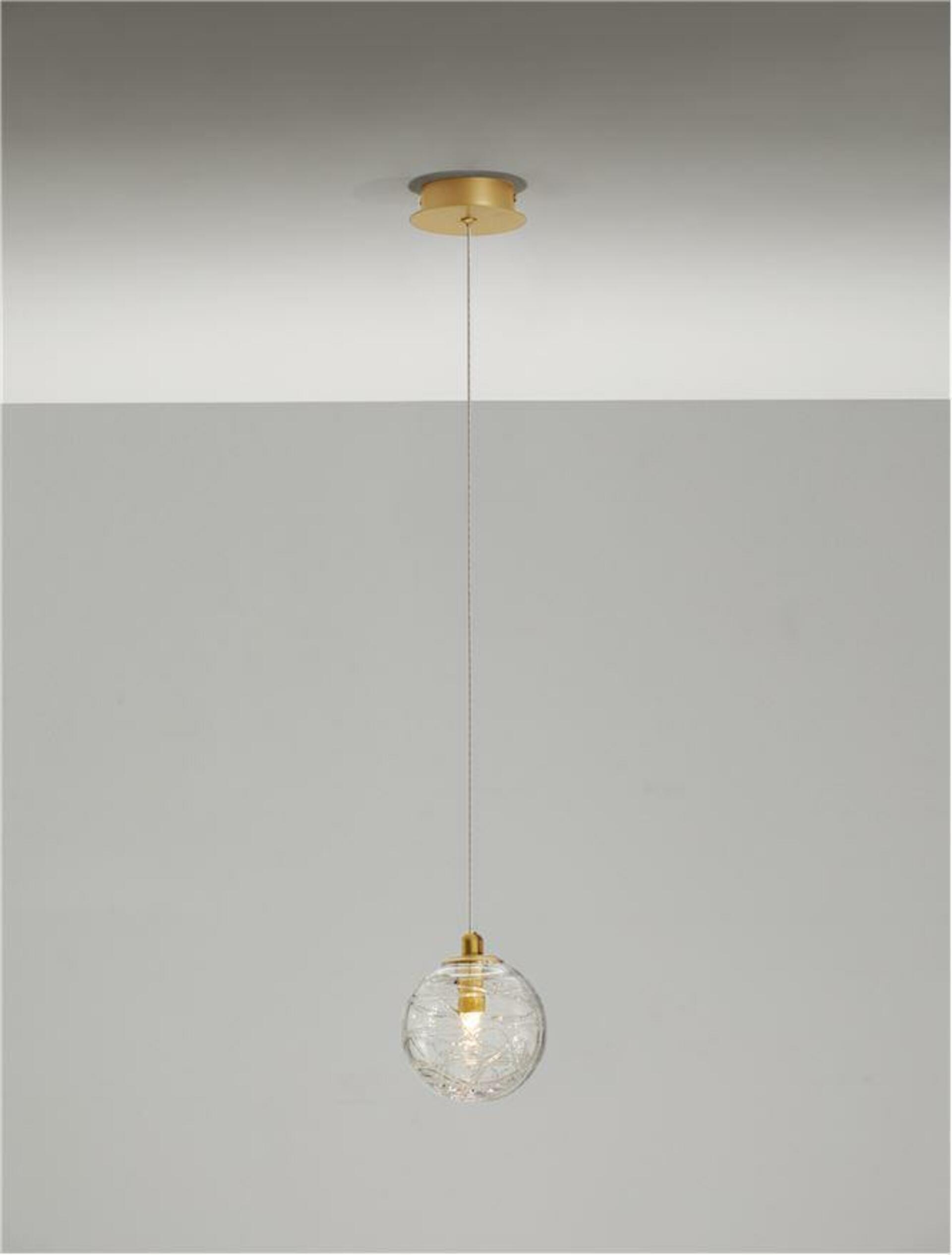 NOVA LUCE závěsné svítidlo COEN mosazný zlatý kov čiré sklo G9 1x5W 230V IP20 bez žárovky 9006041