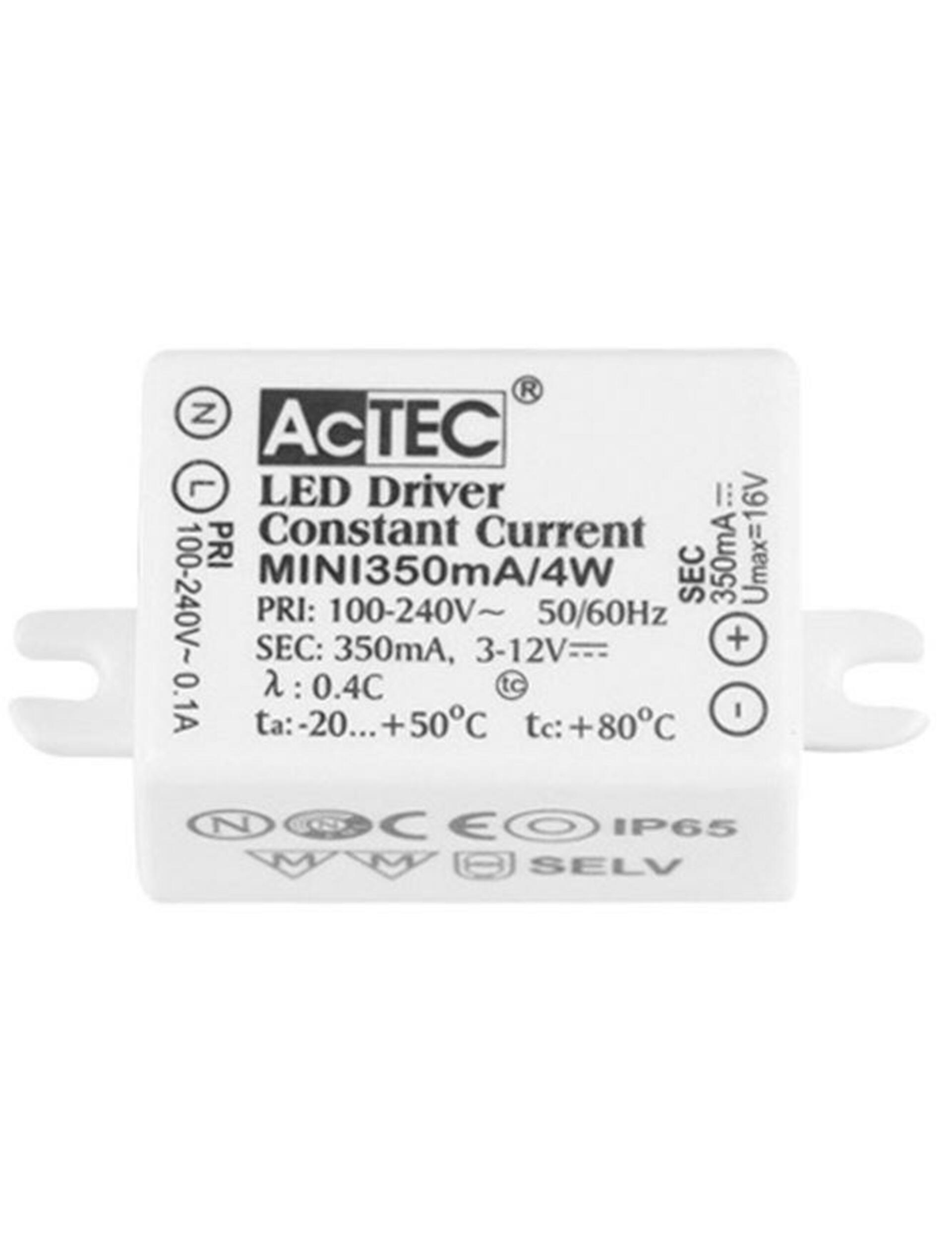 Levně NOVA LUCE DRIVER 4W ACTEC MINI IP65 100-240V 3-12V DC 350mA nestmívatelné 9020170