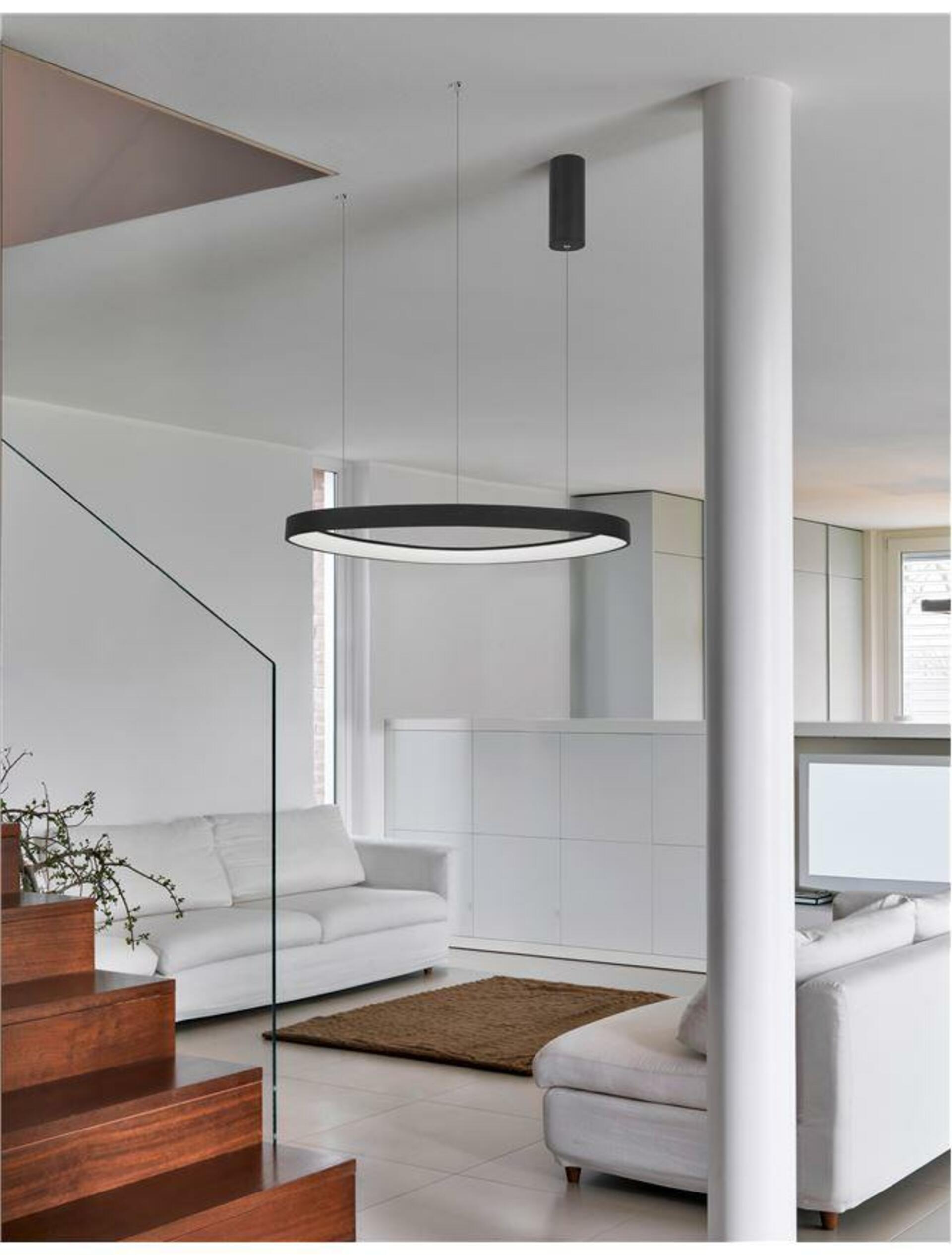 NOVA LUCE závěsné svítidlo ESTEVA černý hliník a akryl LED 48W 230V 3000K IP20 stmívatelné 9053552