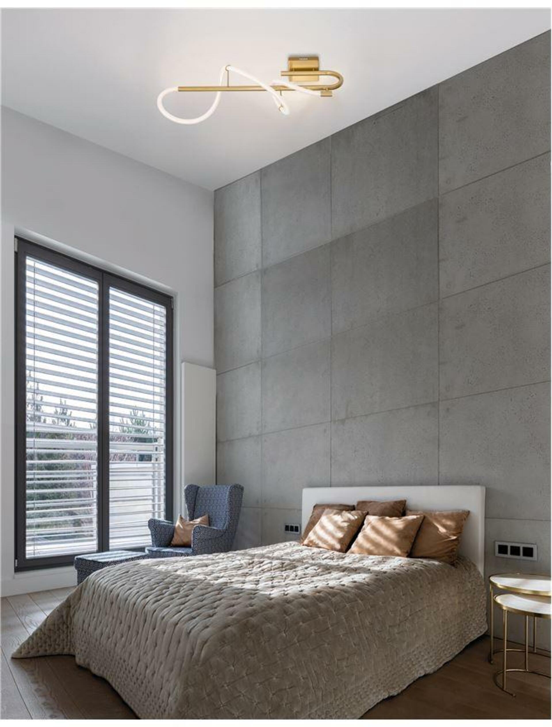 NOVA LUCE stropní svítidlo CERELIA mosazný zlatý kov a silikonová trubice LED 17.7W 230V 3000K IP20 9082095