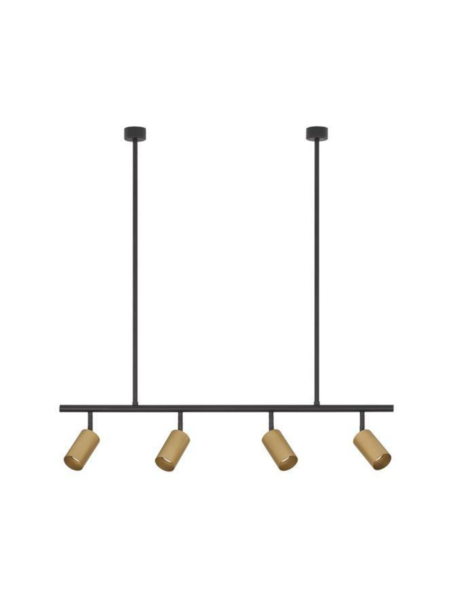 NOVA LUCE závěsné svítidlo POGNO černá a zlatý hliník GU10 4x10W IP20 230V bez žárovky 9111459