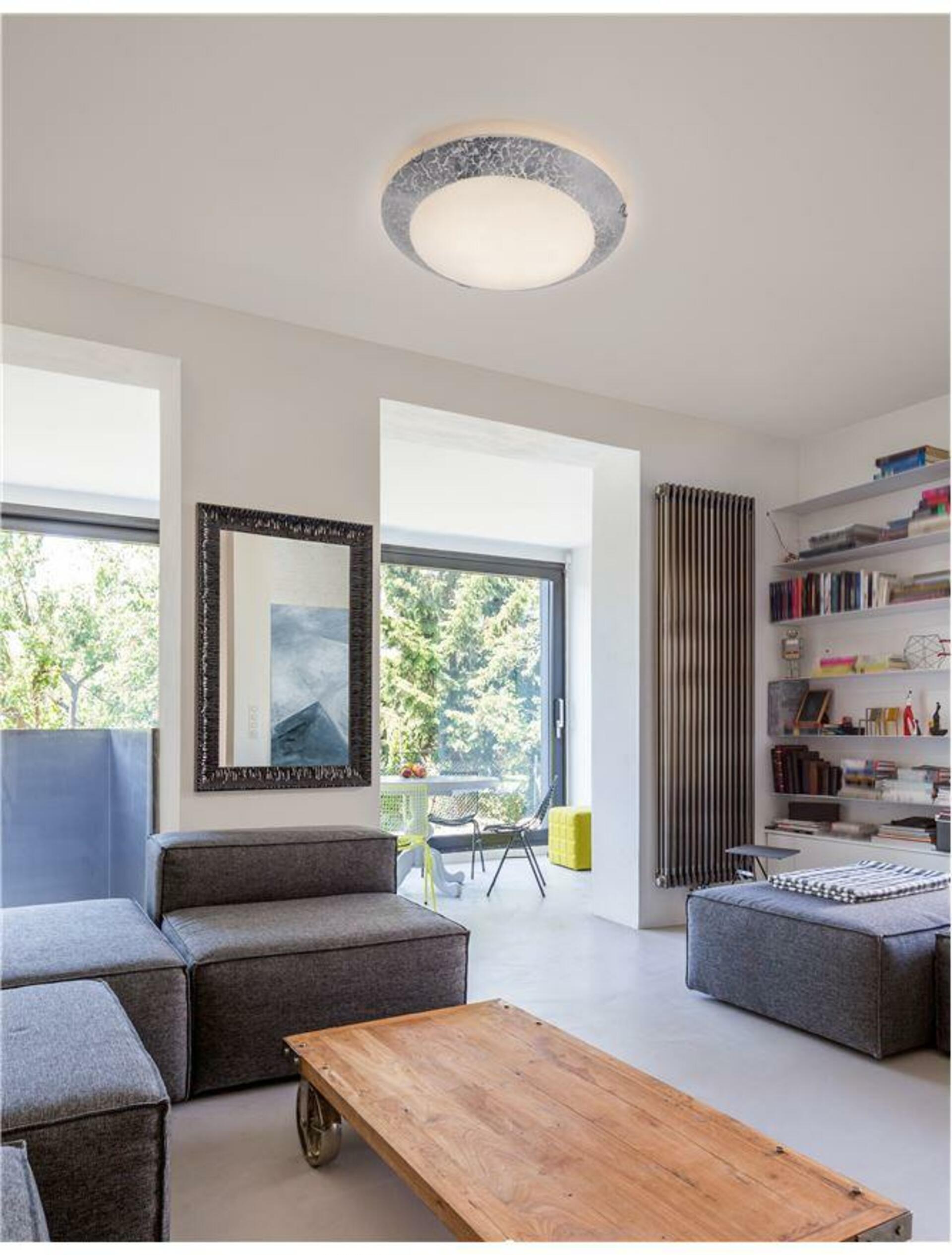 NOVA LUCE stropní svítidlo BENITO bílá a stříbrná ozdobné sklo chromovaný kov E27 2x12W 230V IP20 bez žárovky 9112042
