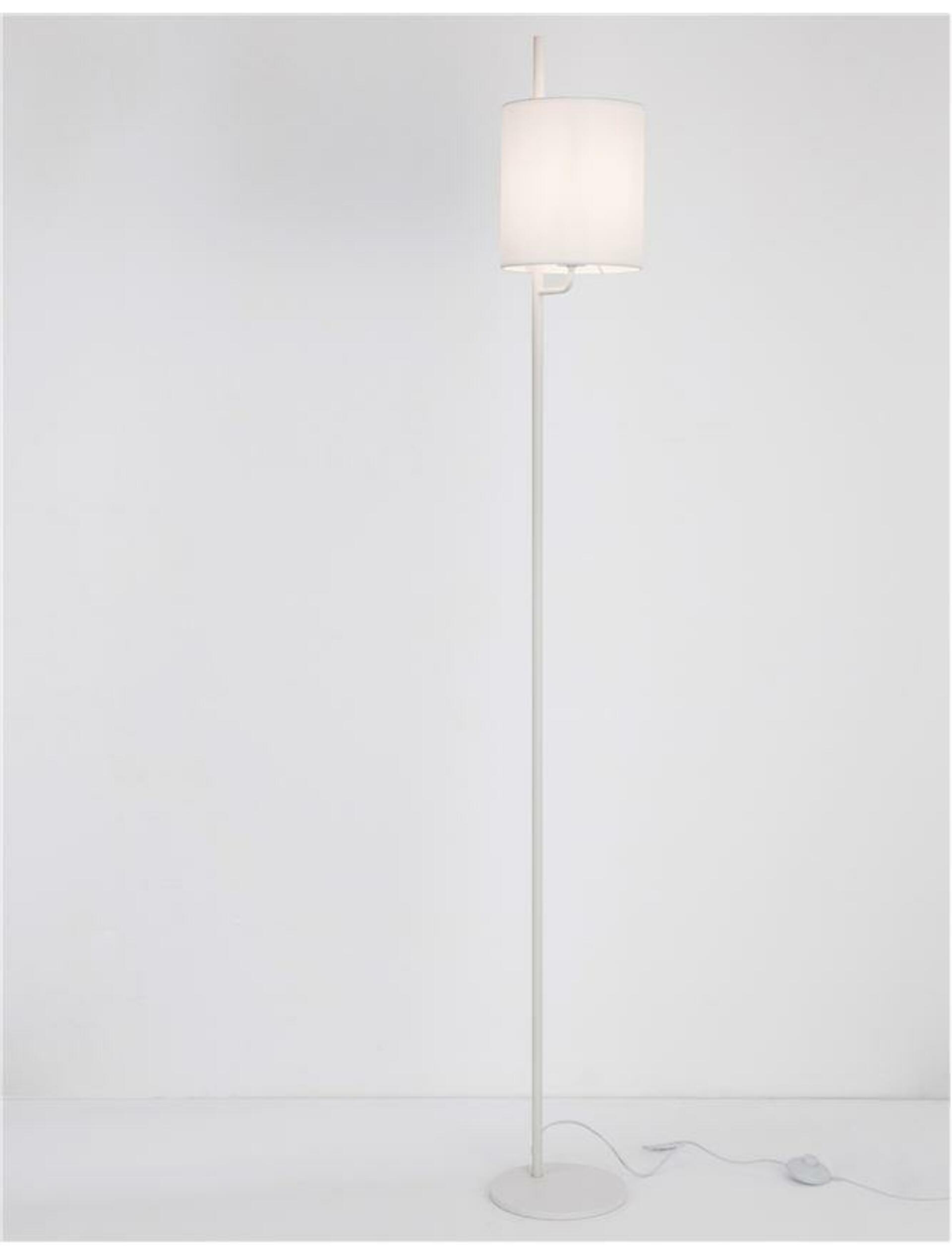 Levně NOVA LUCE stojací lampa YAMA bílé stínidlo a bílý hliník vypínač na těle E27 1x12W 230V IP20 bez žárovky 9180521