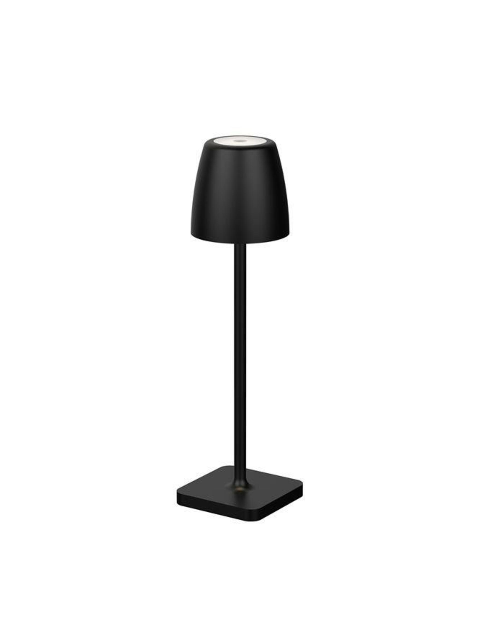 NOVA LUCE venkovní stolní lampa COLT černý litý hliník a akryl LED 2W 3000K IP54 62st. 5V DC vypínač na těle USB kabel stmívatelné 9223411