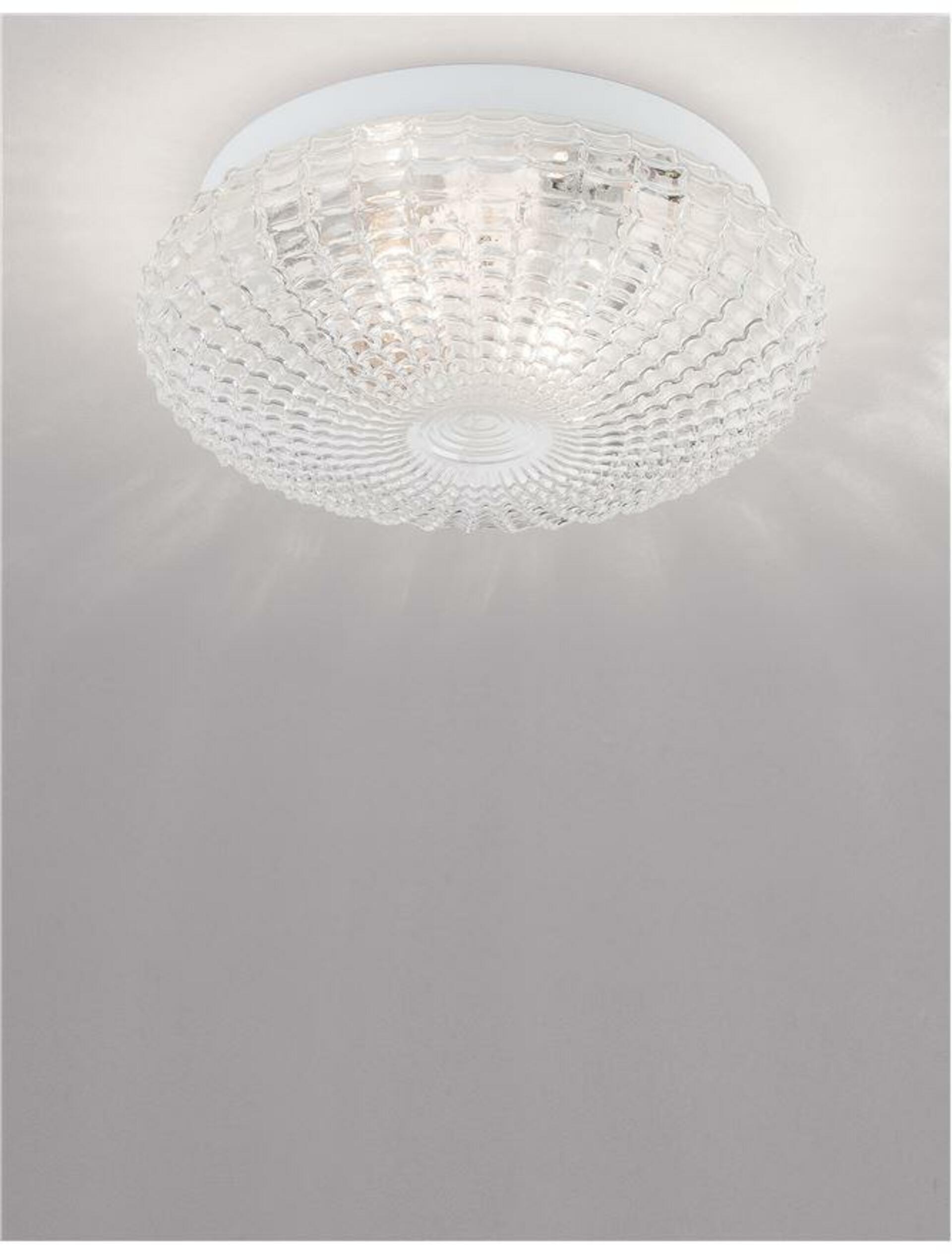 NOVA LUCE stropní svítidlo CLAM čiré sklo bílý kov E27 2x12W 230V IP44 bez žárovky 9738255