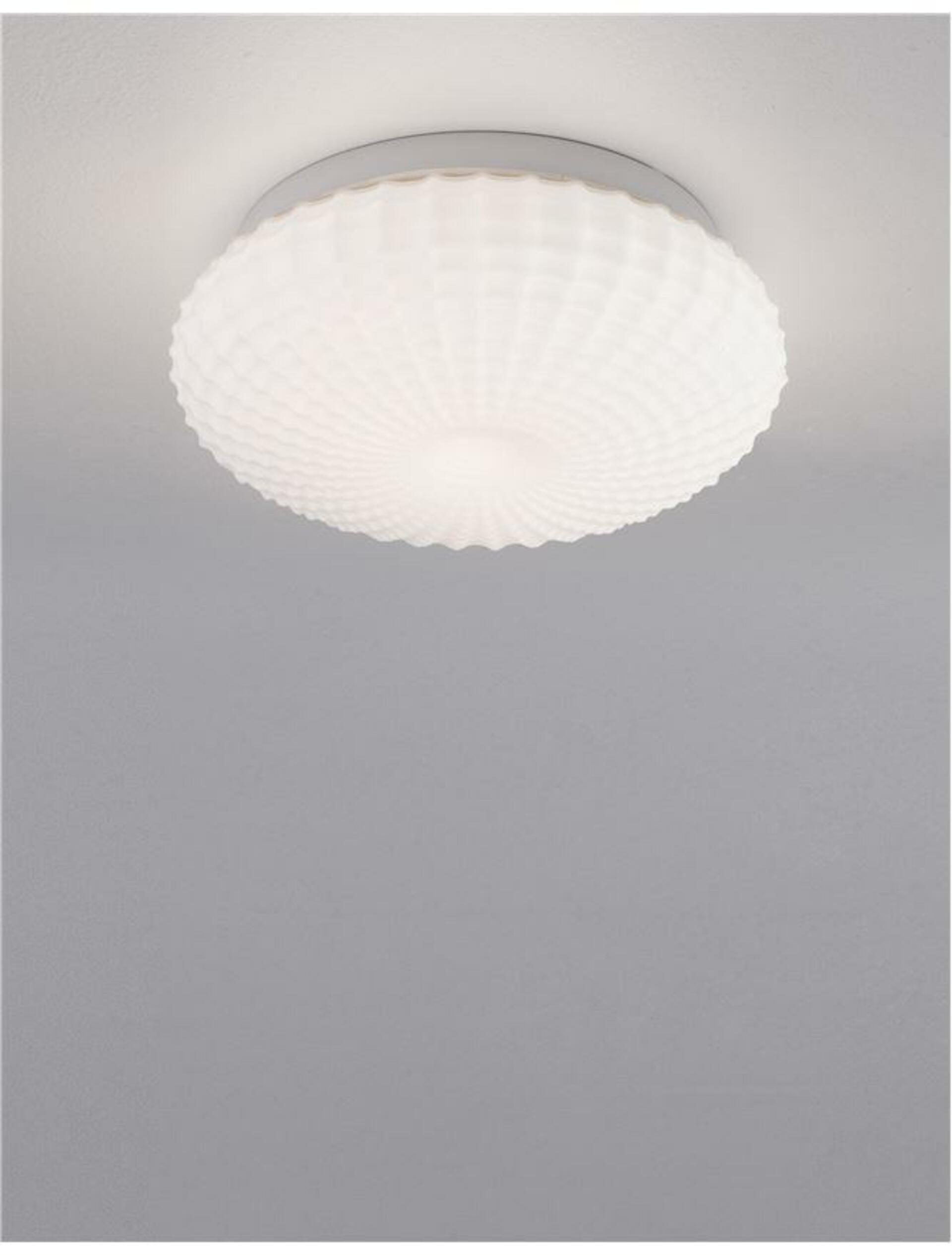 NOVA LUCE stropní svítidlo CLAM bílé sklo bílý kov E27 2x12W 230V IP44 bez žárovky 9738256