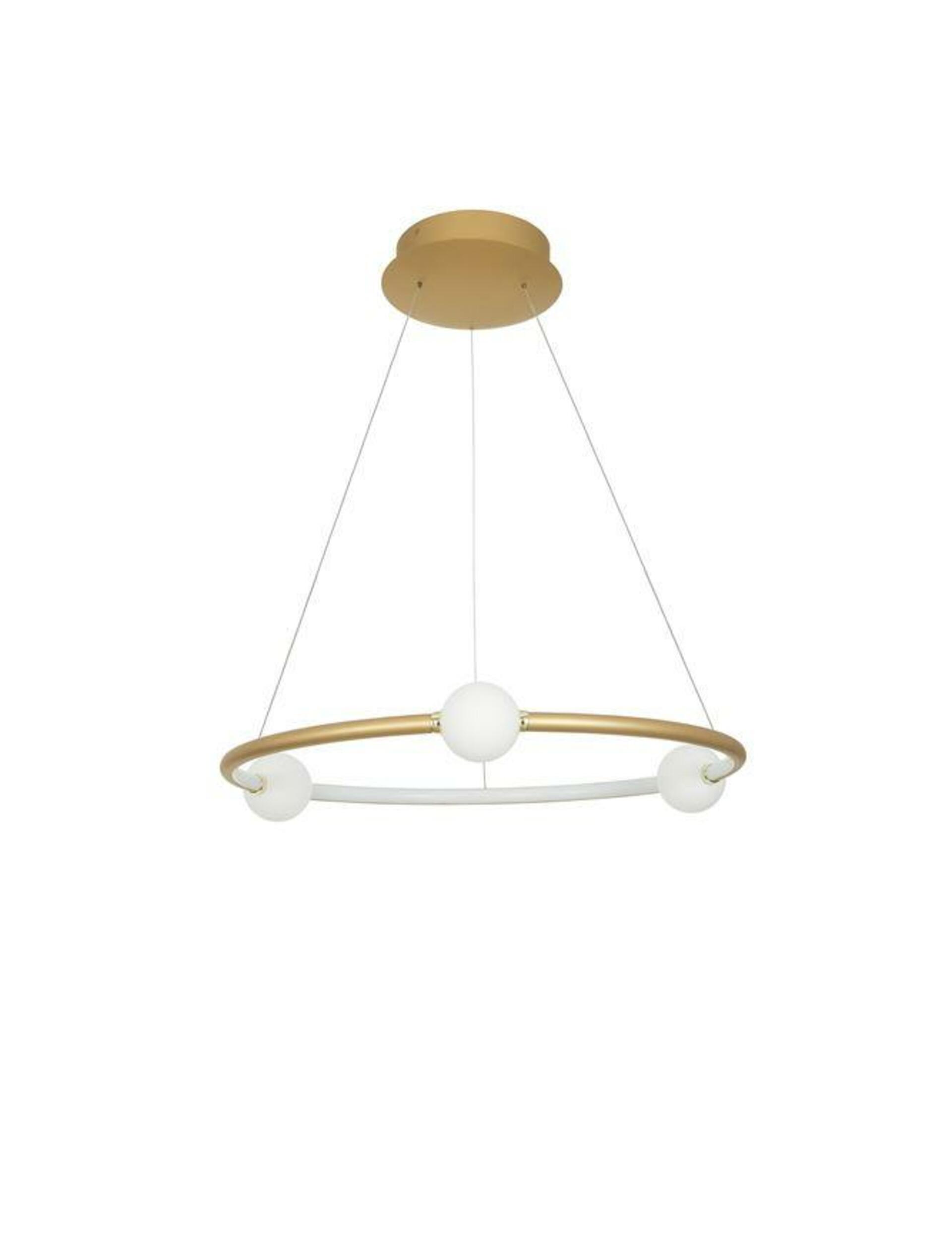 NOVA LUCE závěsné svítidlo CELIA stmívatelné saténový zlatý hliník opálové sklo LED 36W 230V 3000K IP20 stmívatelné 9820600