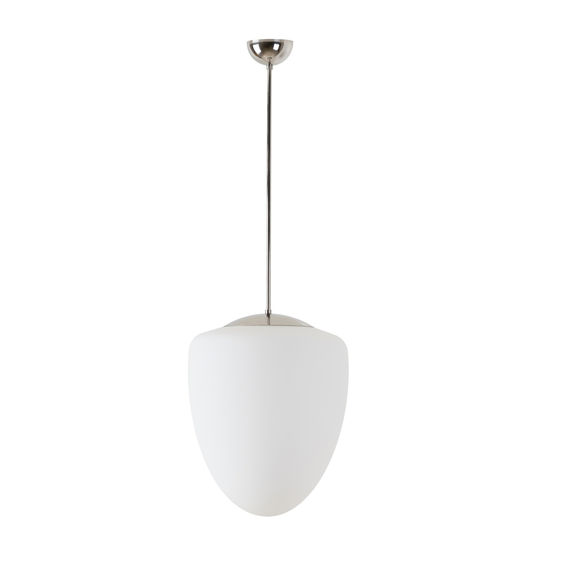 Levně OSMONT AST45478 ASTRA P závěsné skleněné svítidlo nerez leštěná / bílá IP40 150W E27
