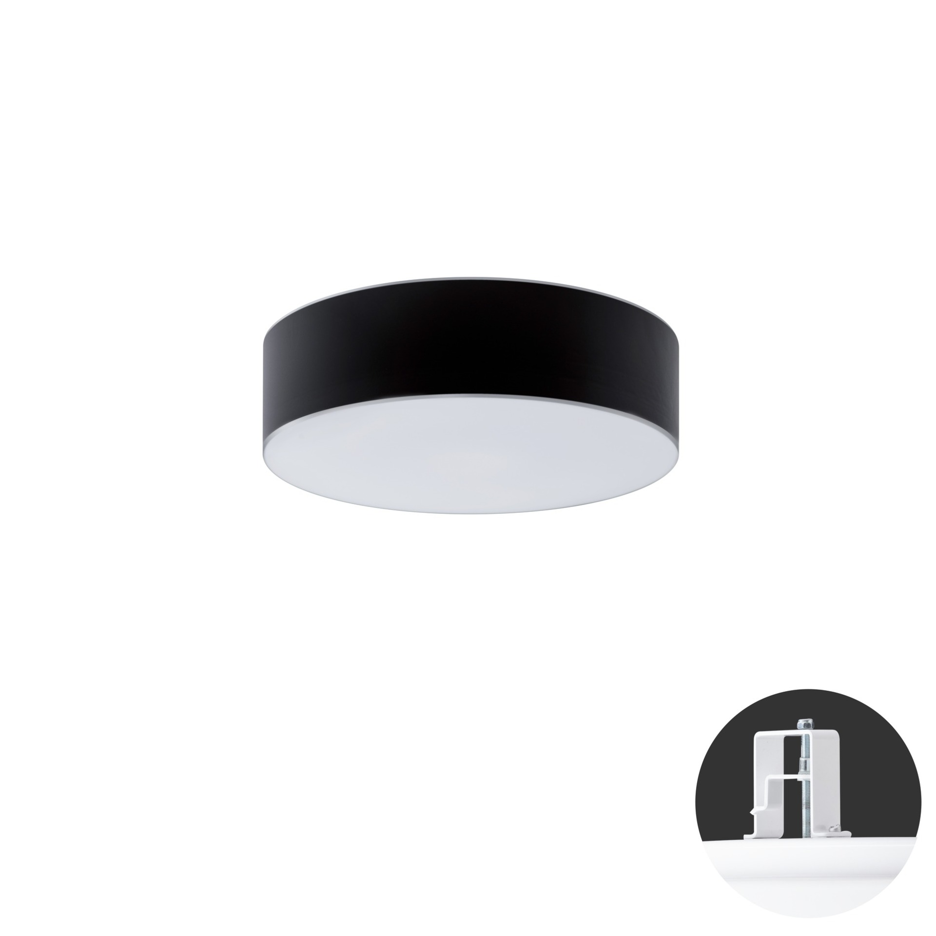 Levně OSMONT ERI63124 ERIS CV2 stropní/nástěnné skleněné polovestavné svítidlo bílá / bílo - černá IP44 2700-6500 K 18W LED
