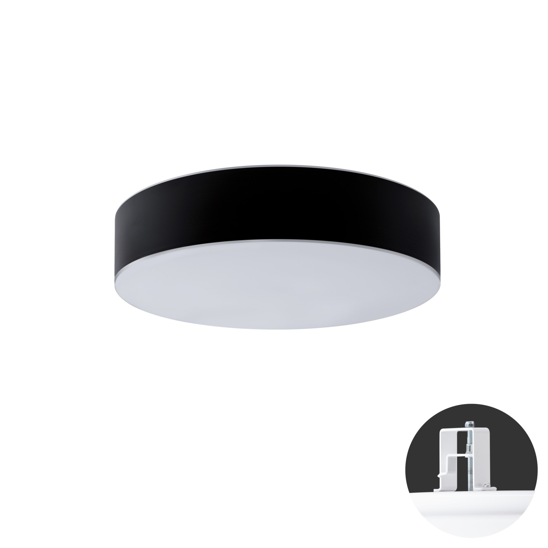 Levně OSMONT ERI67165 ERIS CV4 stropní/nástěnné skleněné polovestavné svítidlo bílá / bílo - černá IP44 3000 K 52W LED DALI