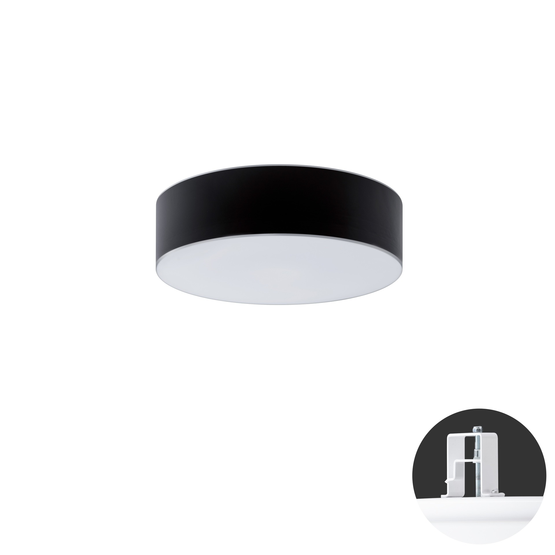 Levně OSMONT ERI67631 ERIS CV2 stropní/nástěnné skleněné polovestavné svítidlo bílá / bílo - černá IP44 4000 K 19W LED DALI HF