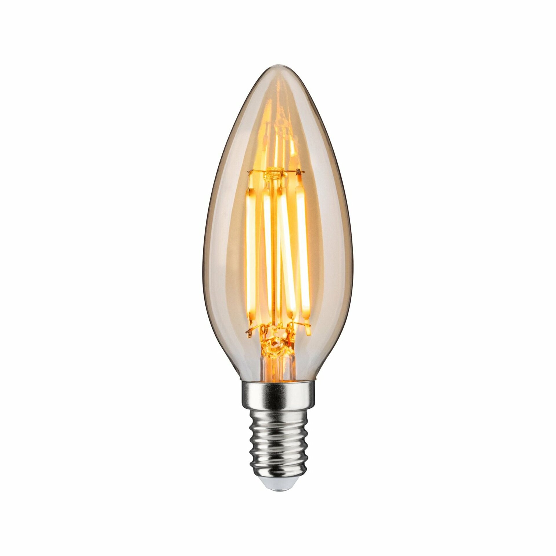 Levně PAULMANN 1879 Filament 230V 3-krokové-stmívatelné LED svíčka E14 3 Step Dim 4,9W 1800K stmívatelné zlatá