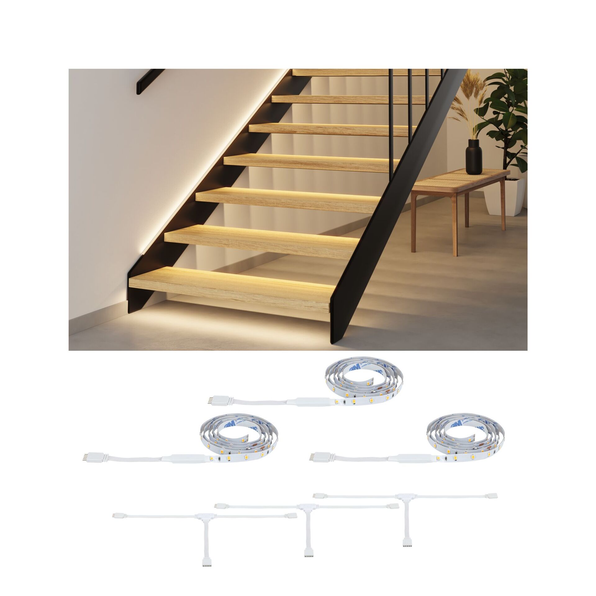 Levně PAULMANN MaxLED Stair LED Strip prodloužení 3x 1m 3x0,6W 2700K