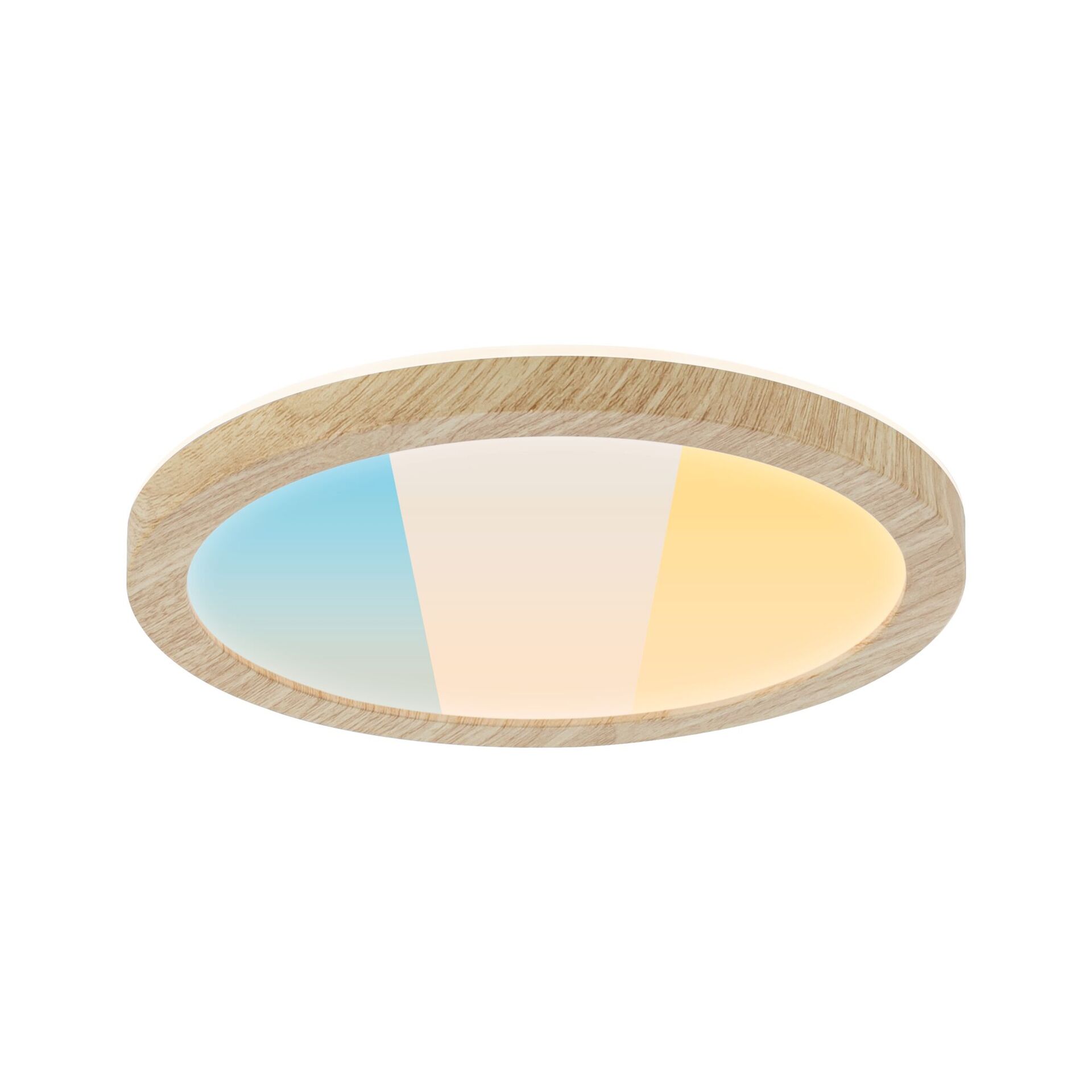 Levně PAULMANN LED Panel Atria Shine IP44 kruhové 190mm 7,6W 3000 - 6500K design dřevo