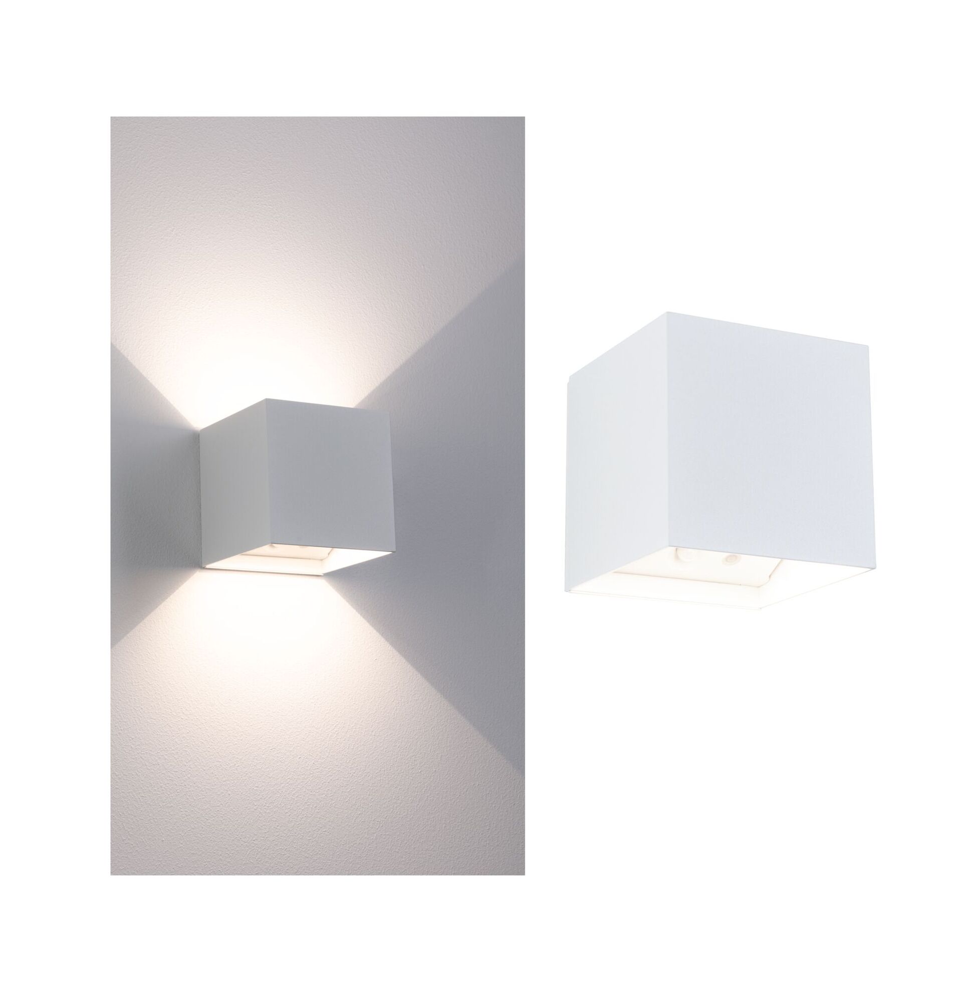 Levně PAULMANN LED nabíjecí nástěnné svítidlo Nyara IP44 3000K 100x100mm 2x1W bílá